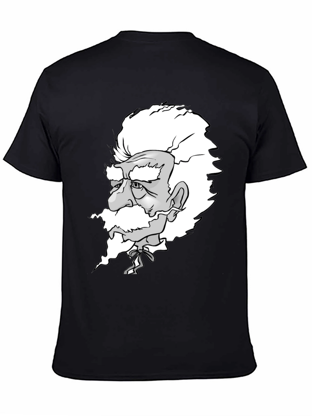 Camiseta Negra con Diseño de Científico Caricaturizado