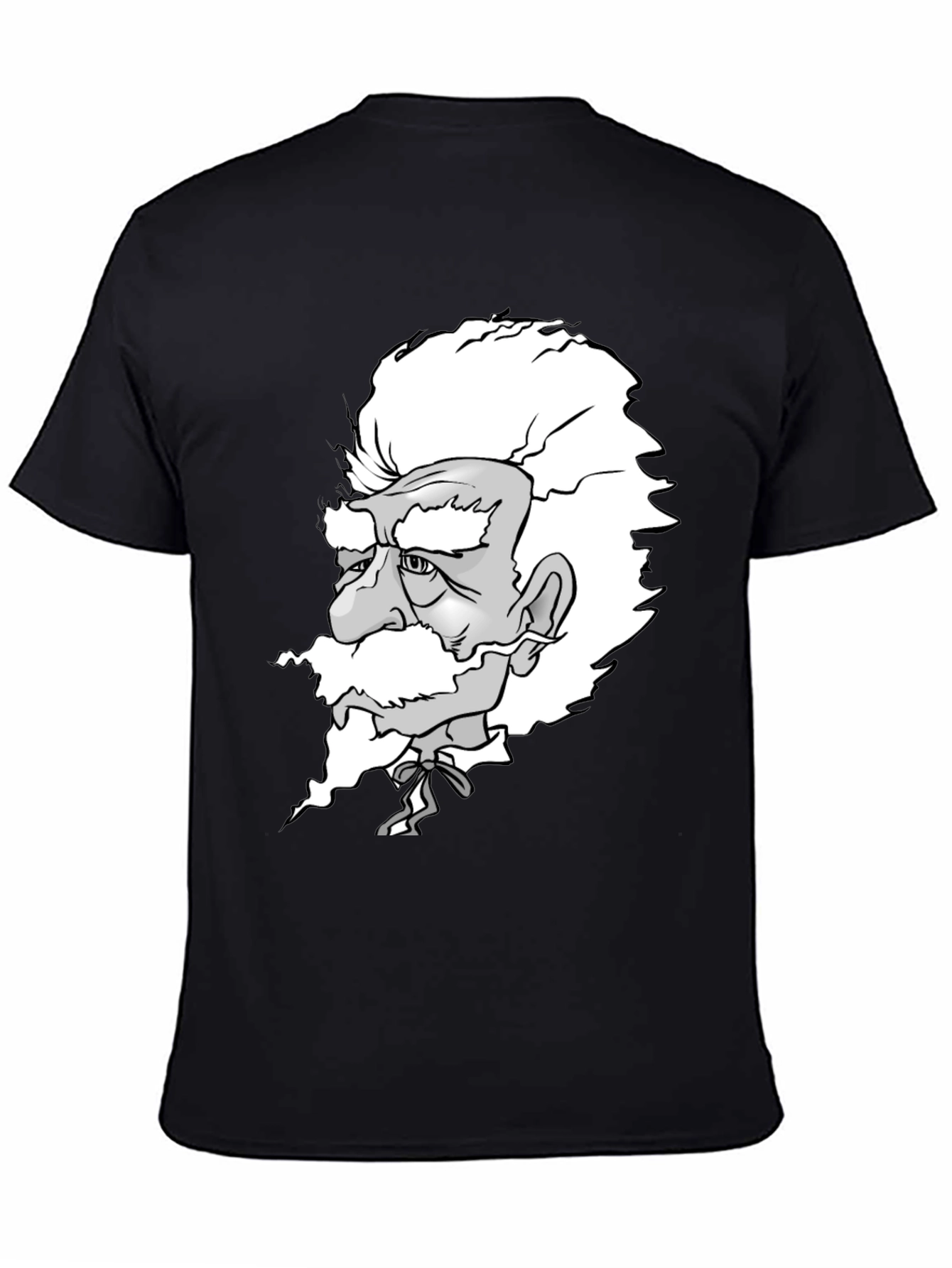 Camiseta Negra con Diseño de Científico Caricaturizado