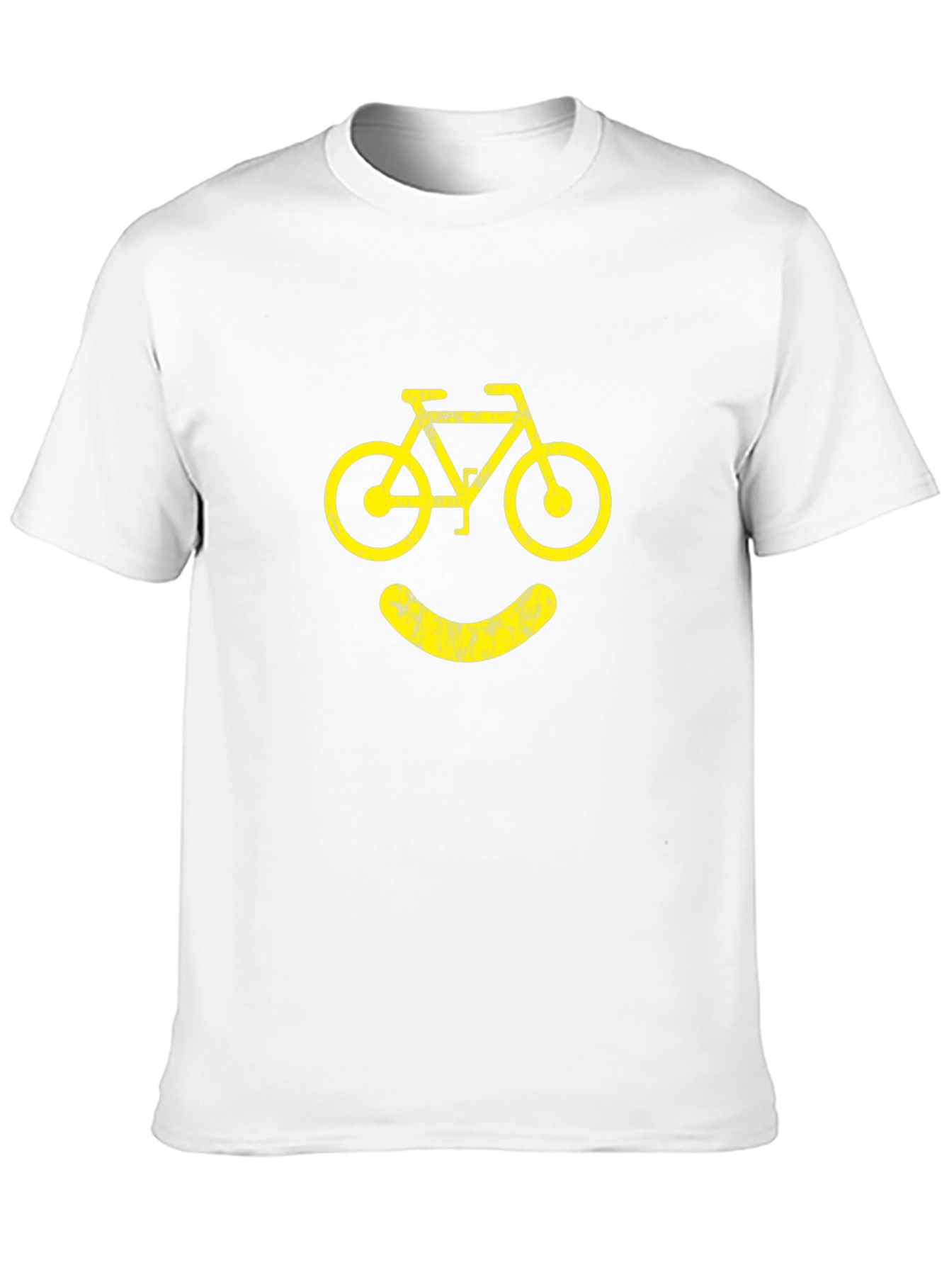 Camiseta Negra con Diseño de Bicicleta Sonriente