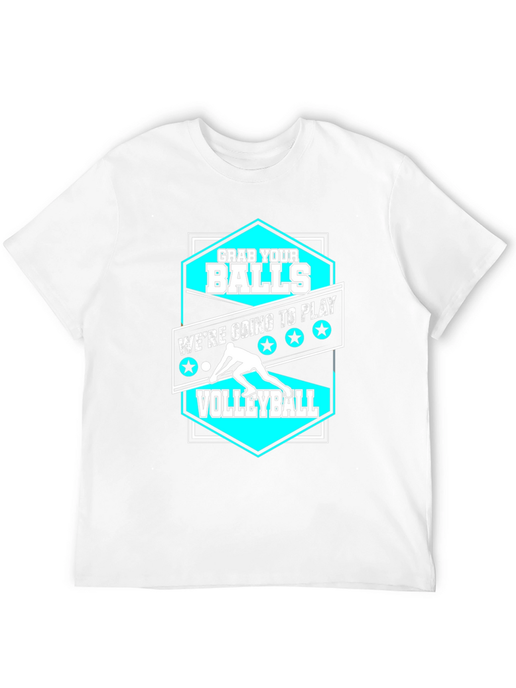 Camiseta Negra Agarra tus Bolas para Voleibol