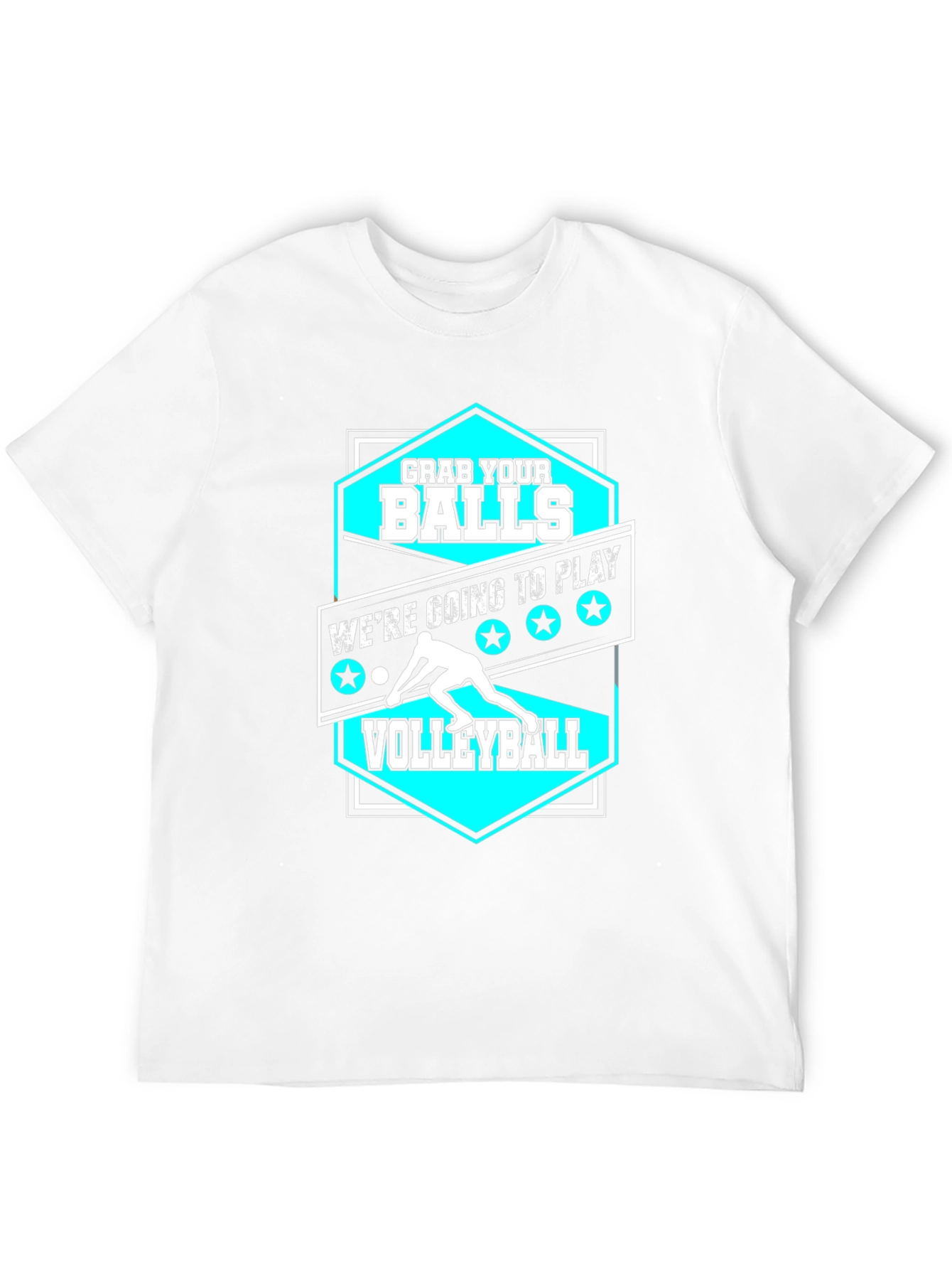 Camiseta Negra Agarra tus Bolas para Voleibol