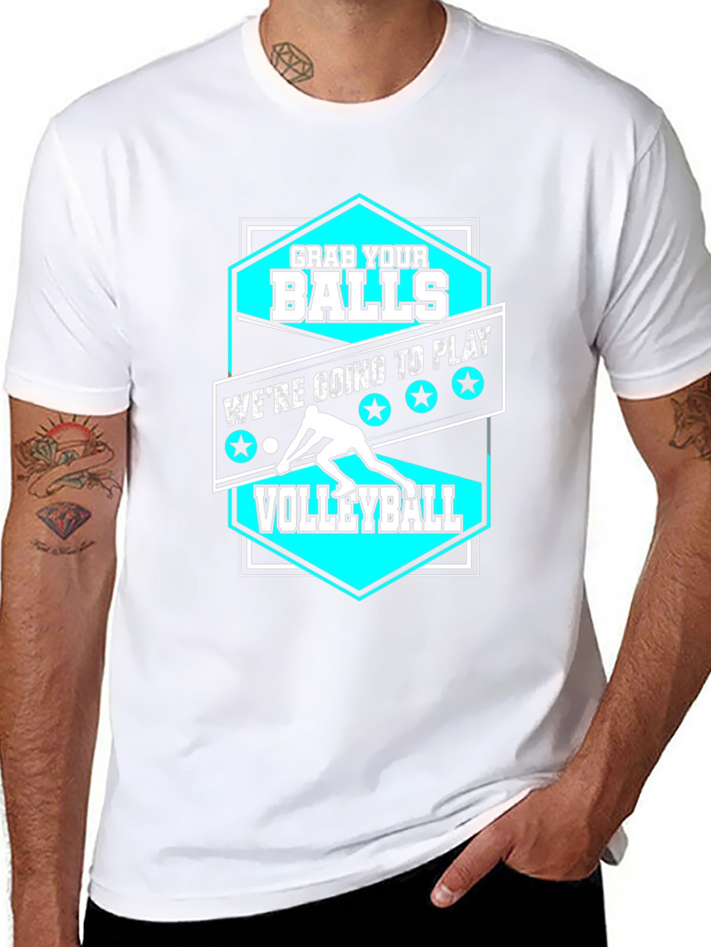 Camiseta Negra Agarra tus Bolas para Voleibol