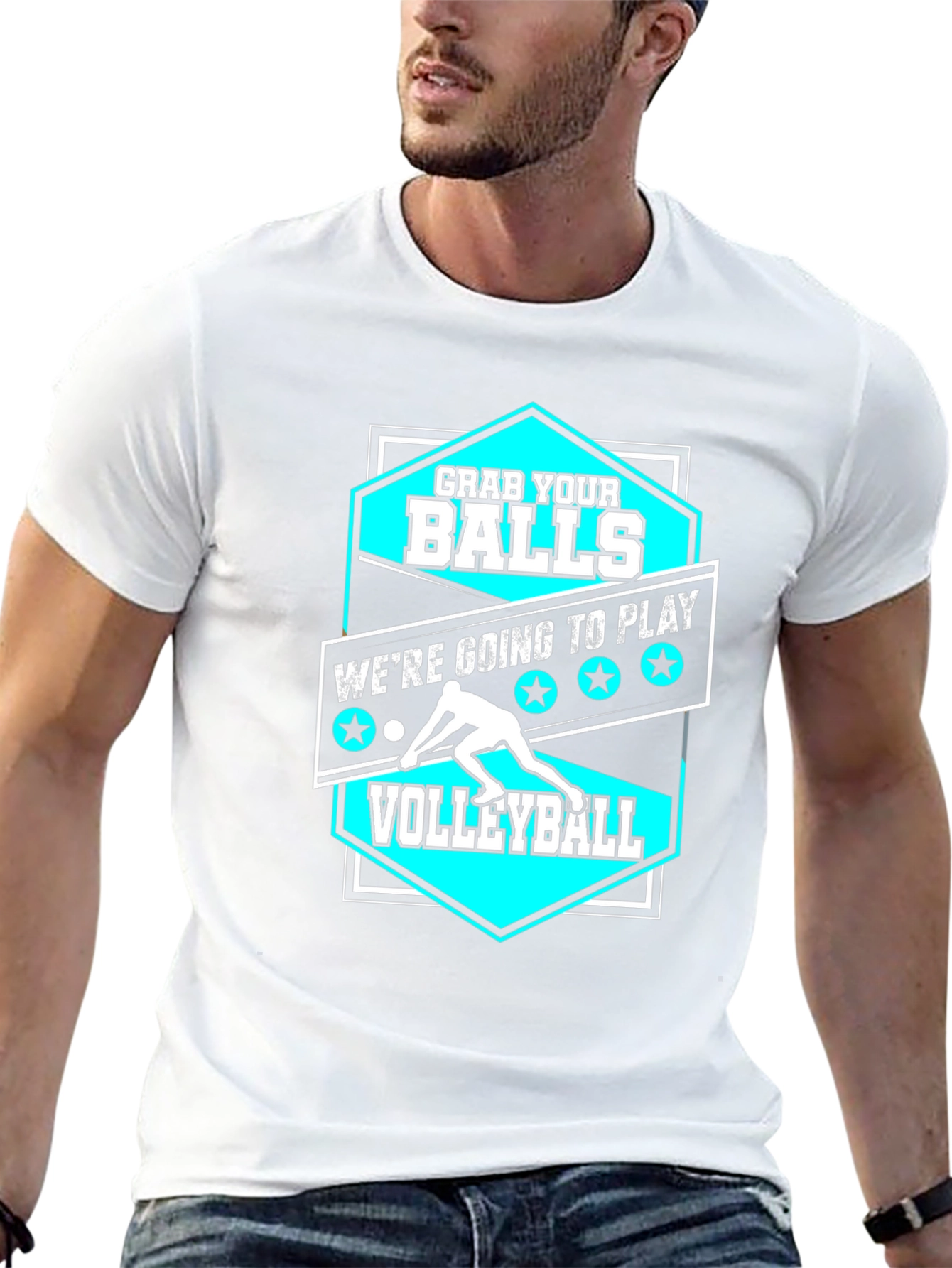 Camiseta Negra Agarra tus Bolas para Voleibol