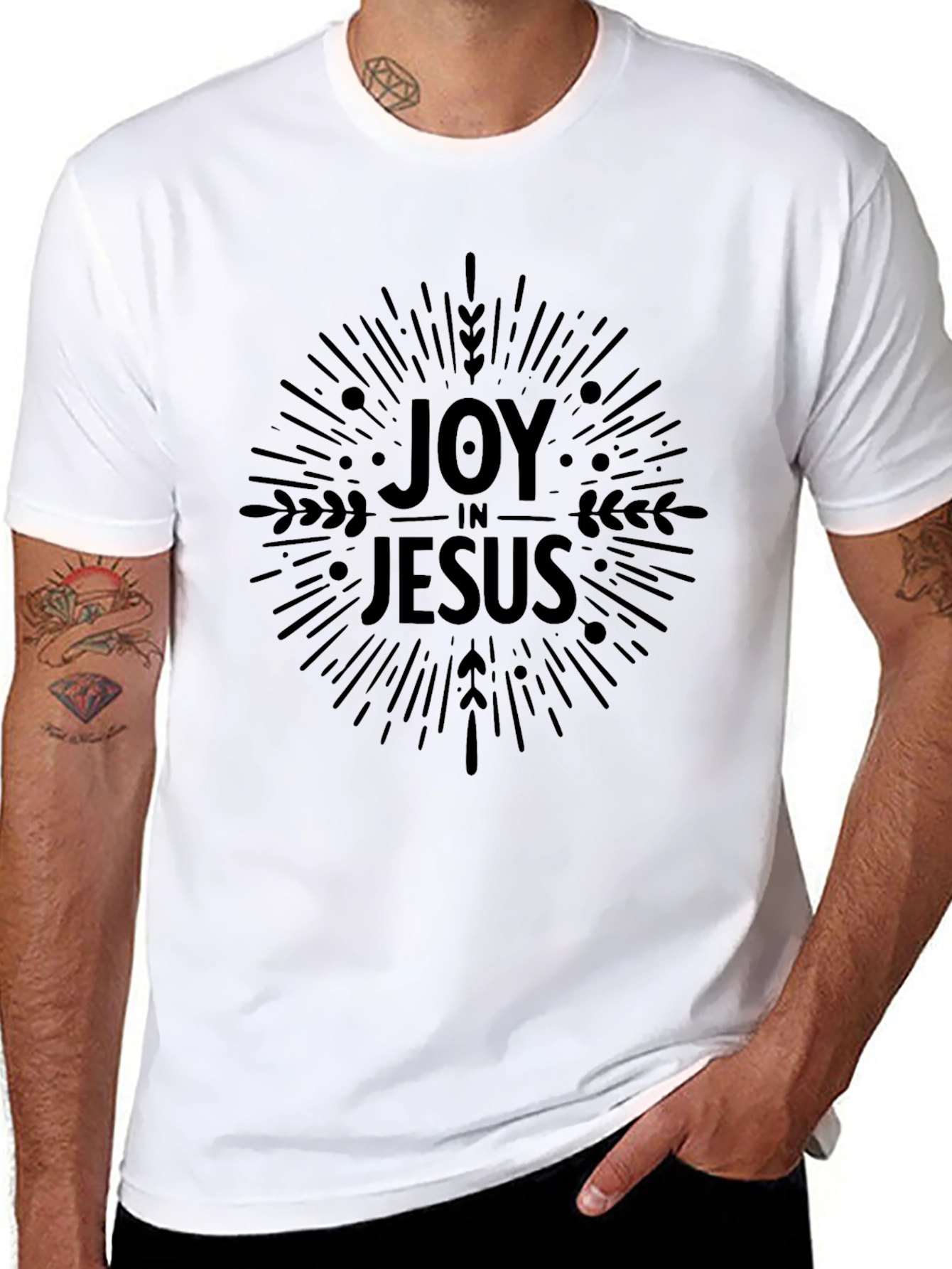 Camiseta Negra Alegría en Jesús para Hombre