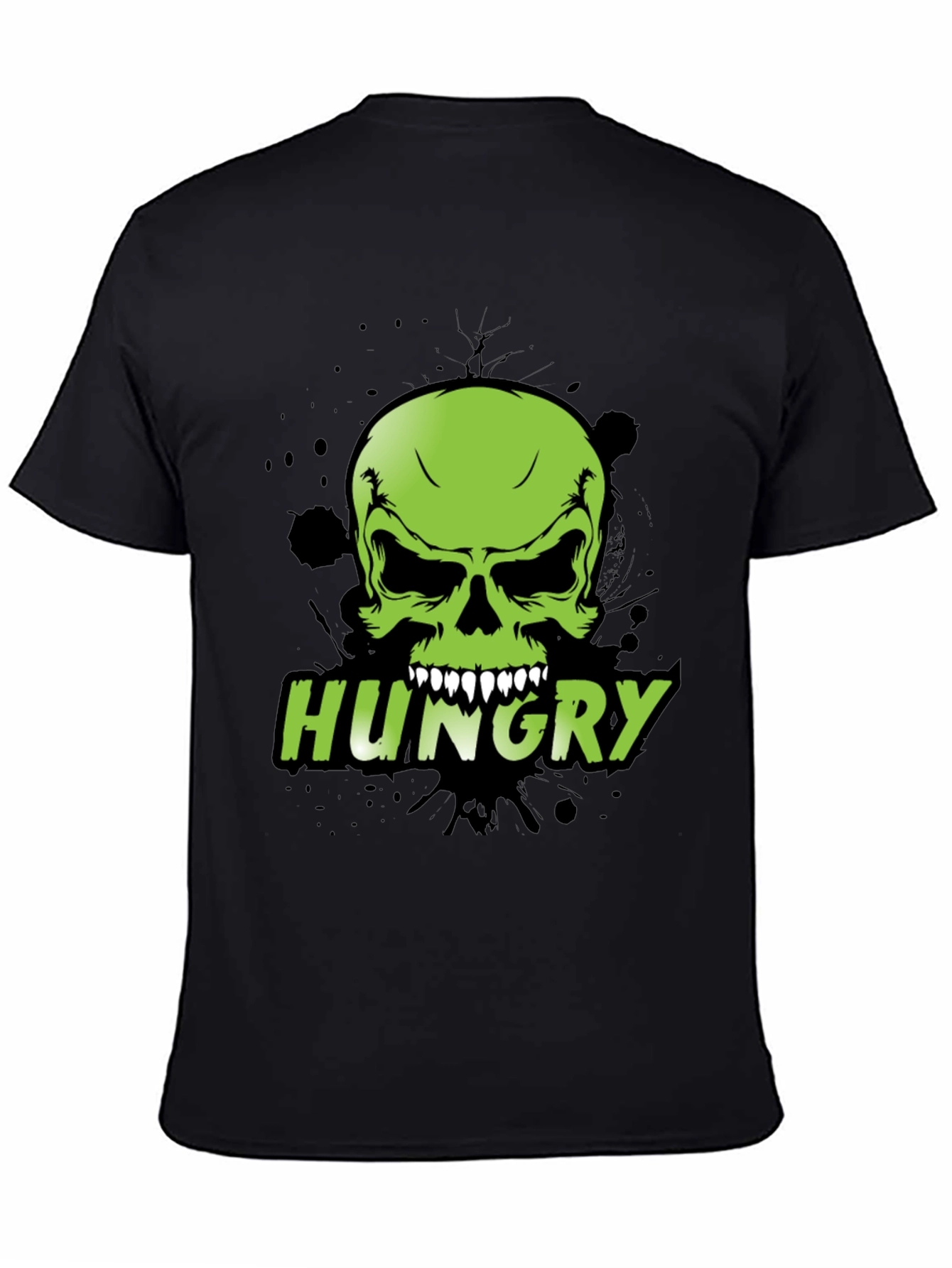 Camiseta Negra con Calavera Hungry