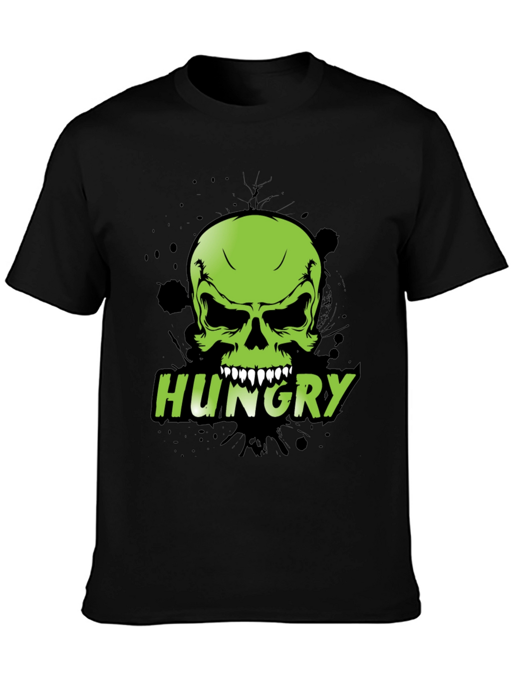 Camiseta Negra con Calavera Hungry