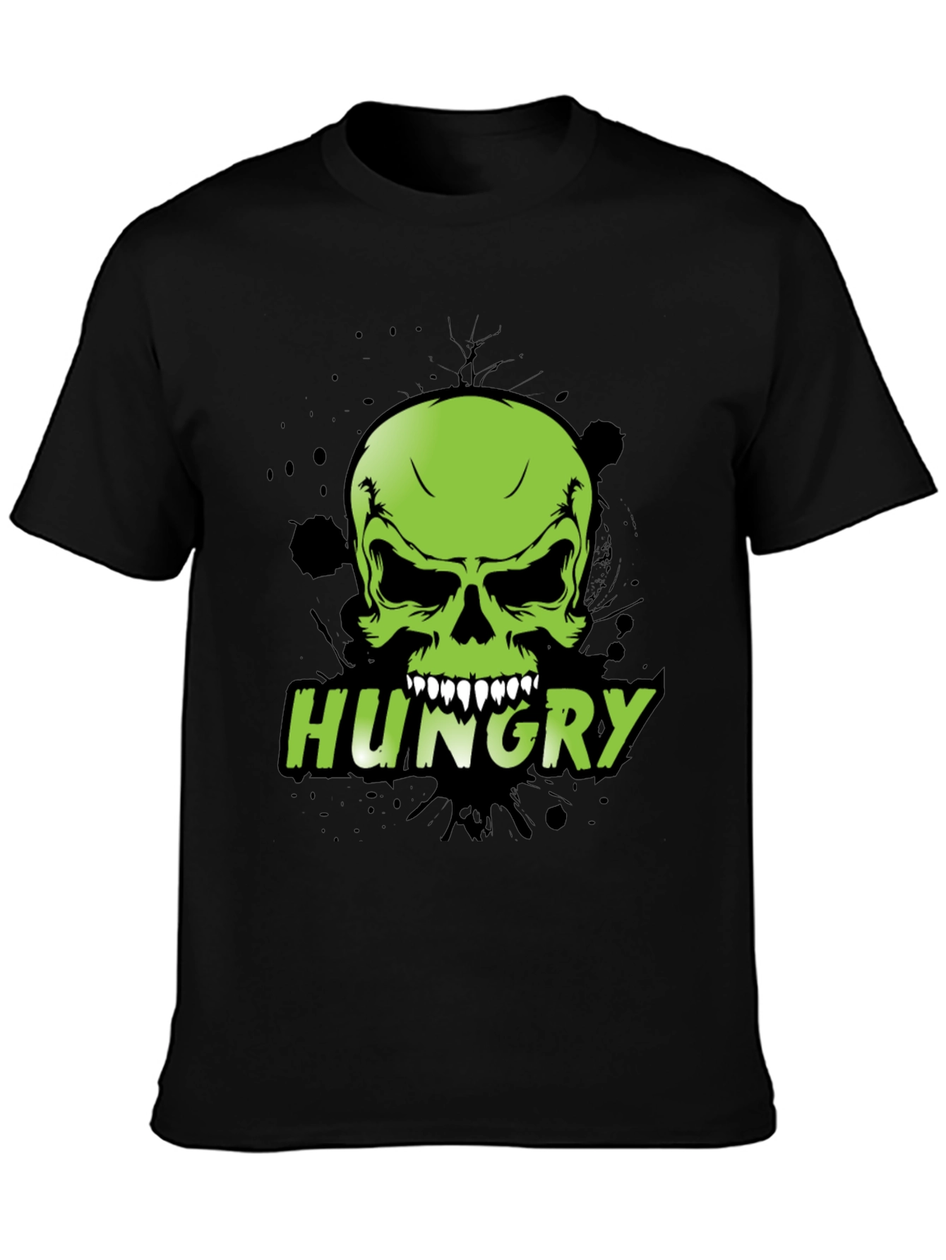 Camiseta Negra con Calavera Hungry