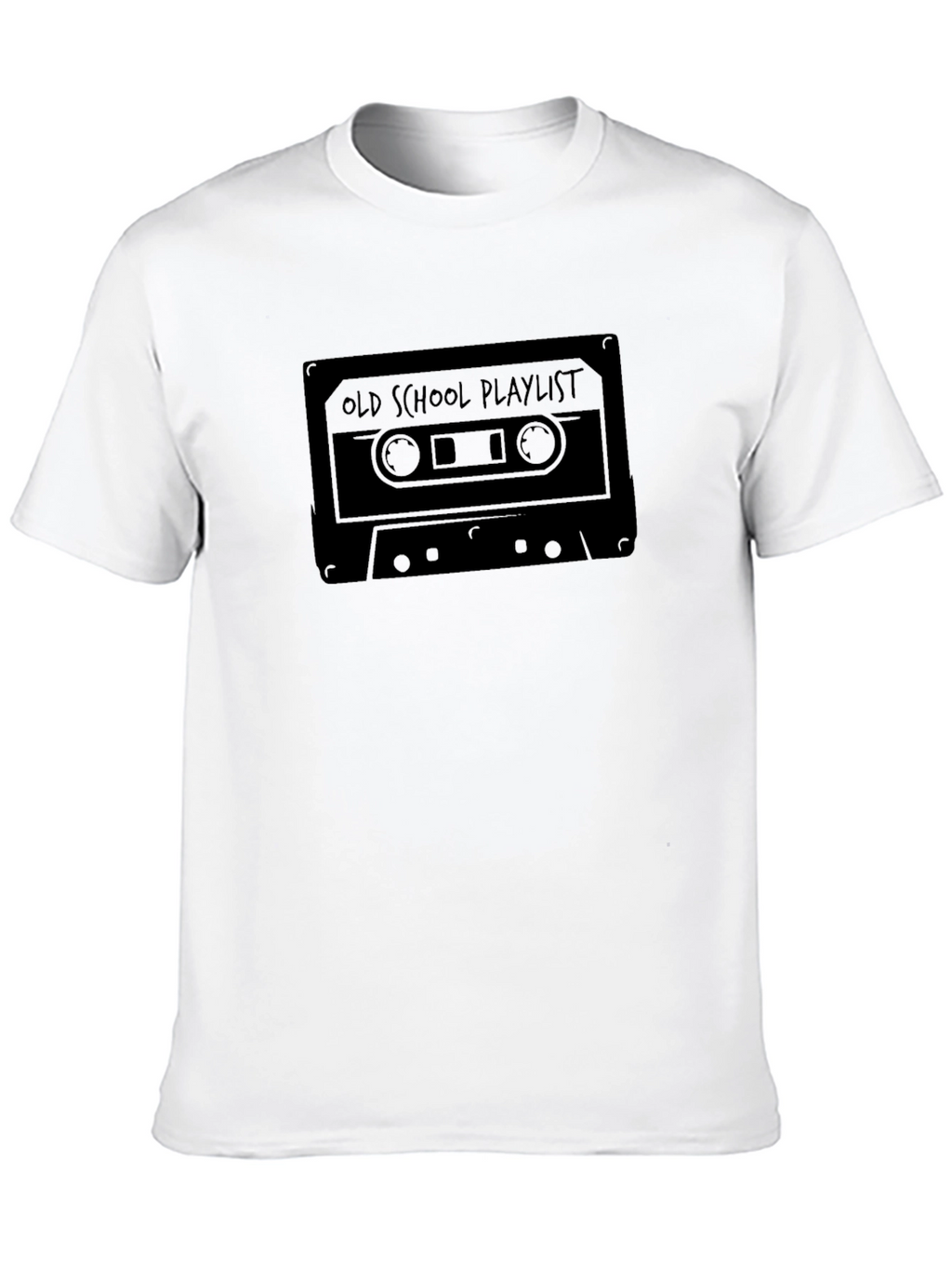 Camiseta Negra con Diseño de Cassette Retro