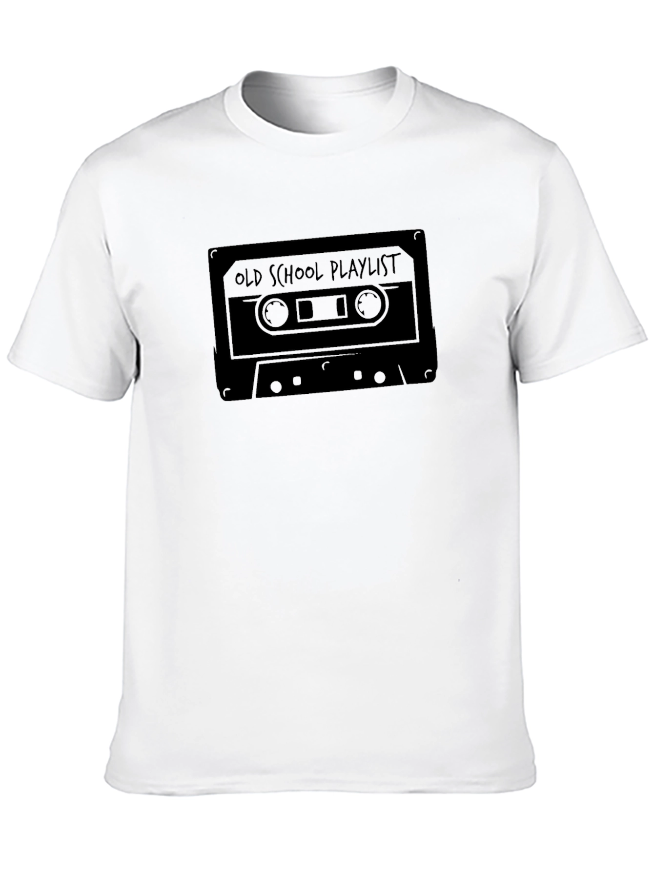 Camiseta Negra con Diseño de Cassette Retro