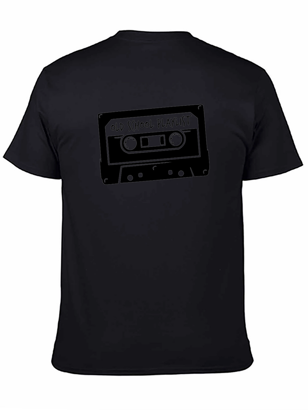 Camiseta Negra con Diseño de Cassette Retro