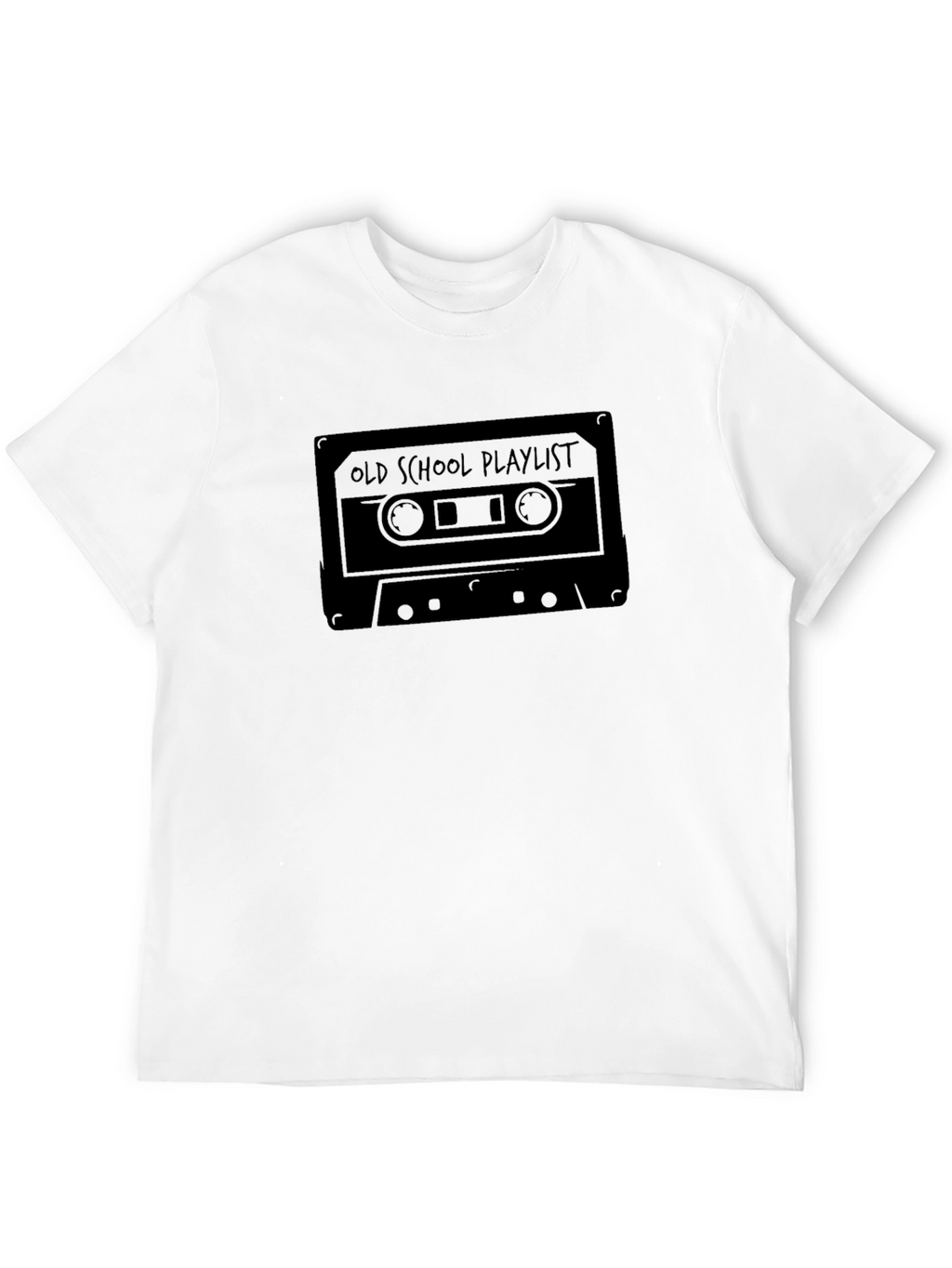 Camiseta Negra con Diseño de Cassette Retro