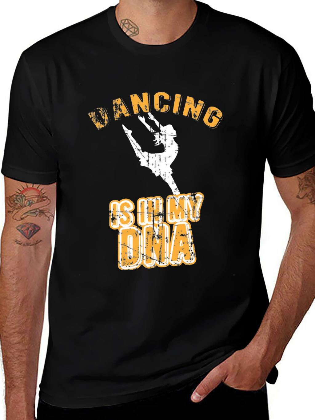 Camiseta Negra con Diseño de Baile