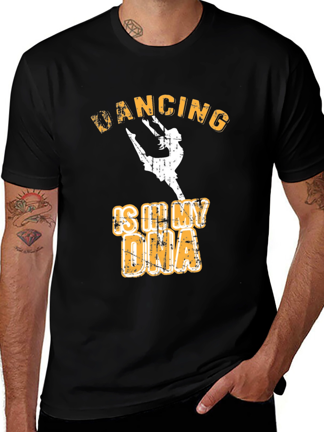 Camiseta Negra con Diseño de Baile
