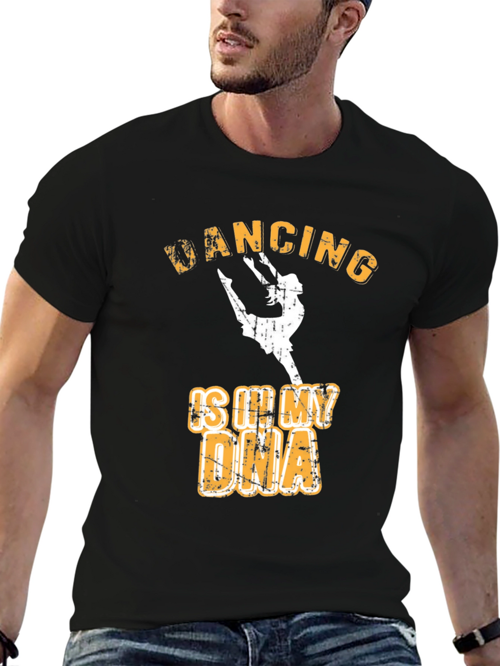 Camiseta Negra con Diseño de Baile