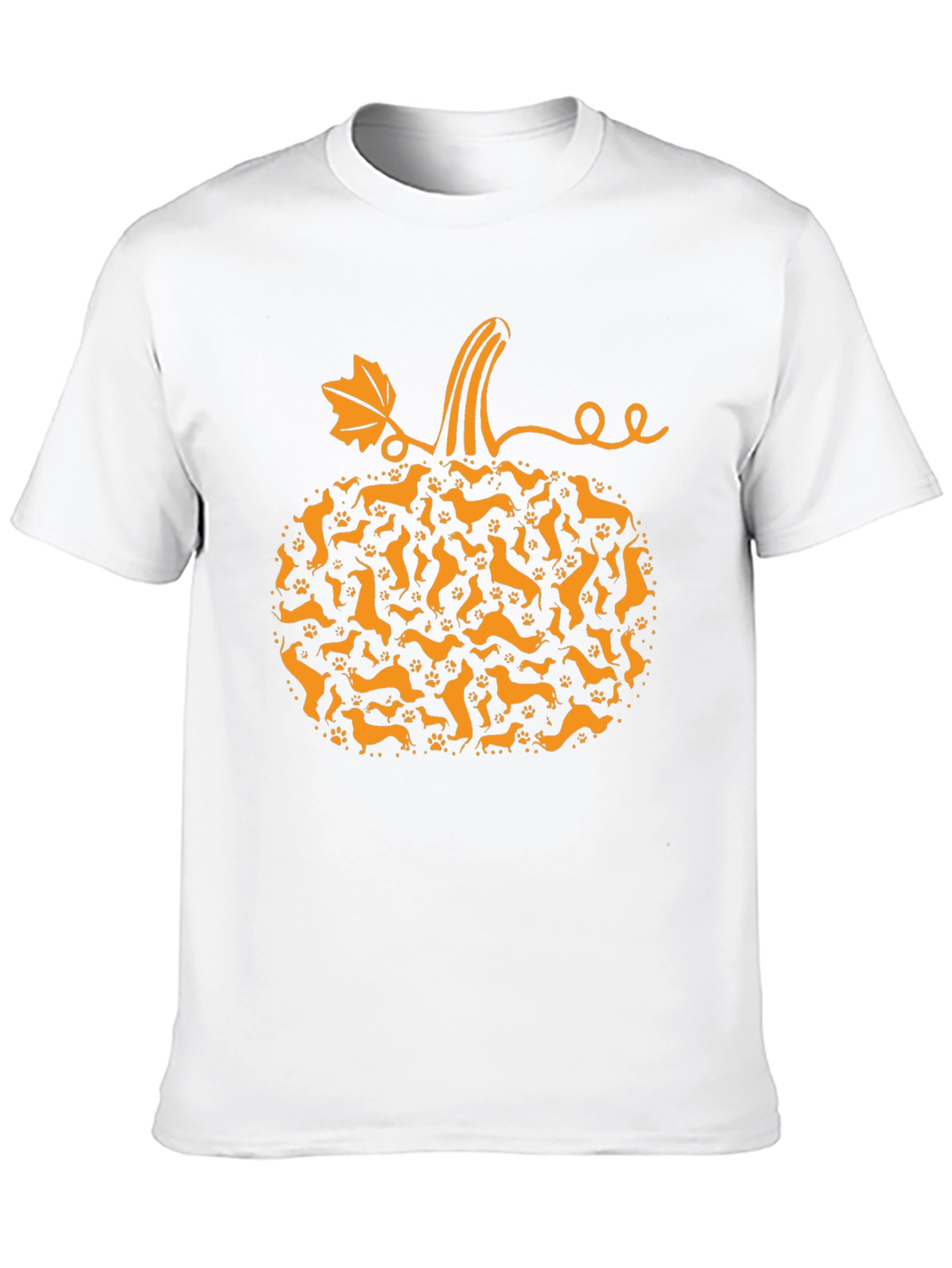 Camiseta Negra Calabaza Dachshund Otoño