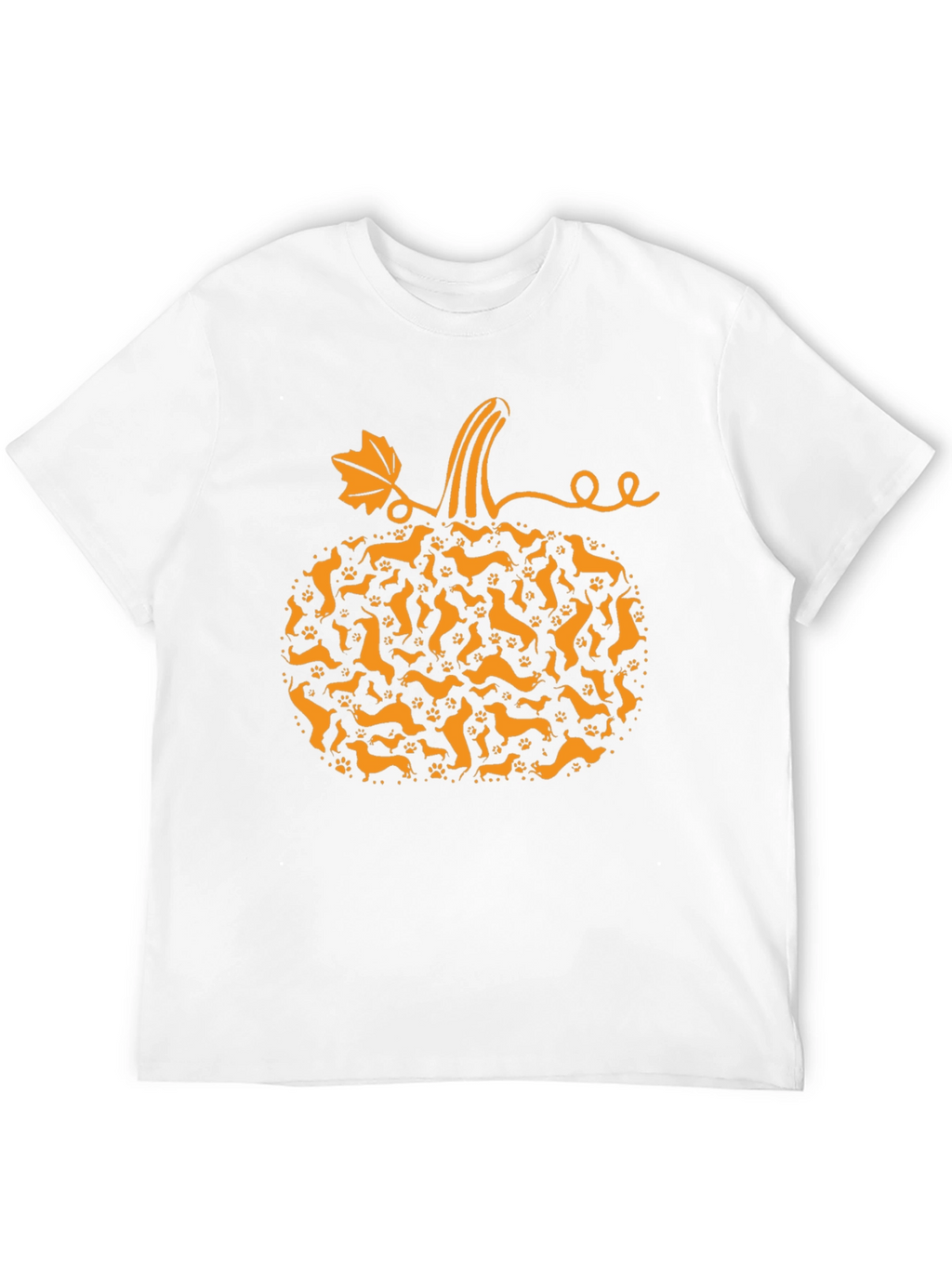 Camiseta Negra Calabaza Dachshund Otoño