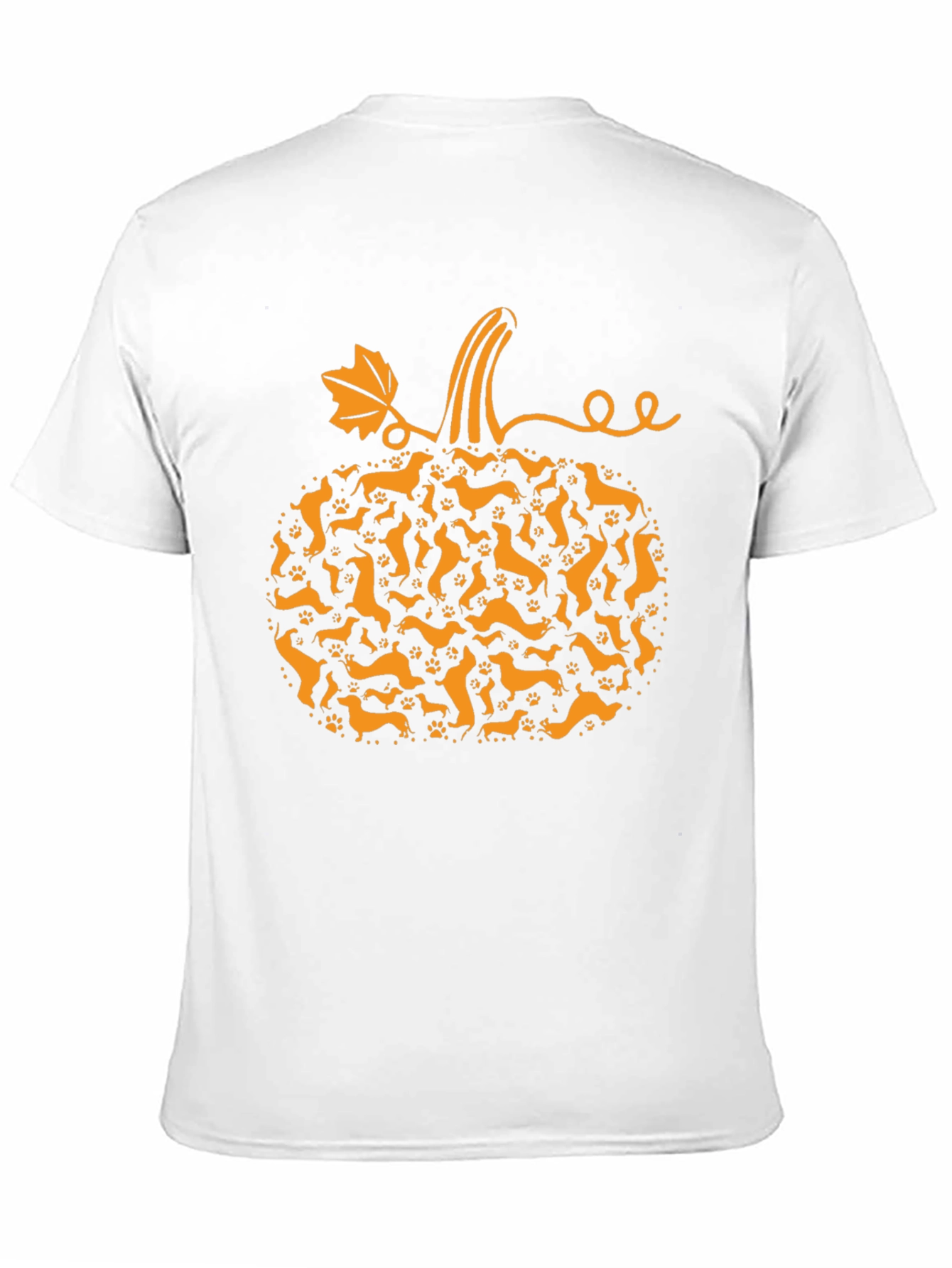 Camiseta Negra Calabaza Dachshund Otoño