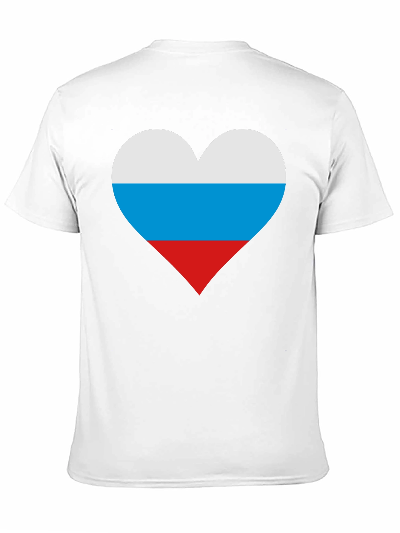 Camiseta Negra con Corazón Bandera Rusa
