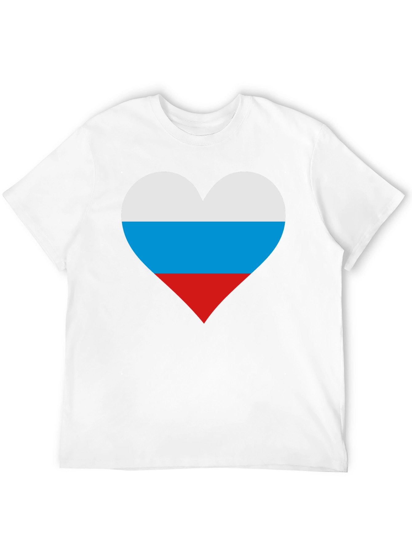 Camiseta Negra con Corazón Bandera Rusa