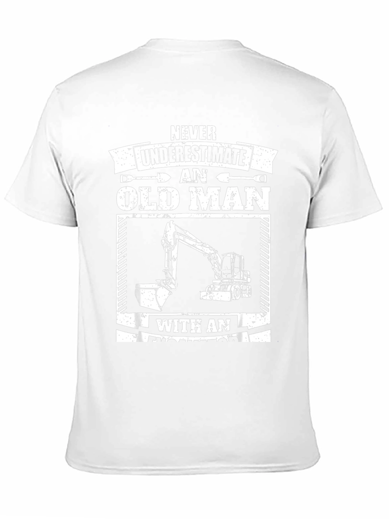 Camiseta Hombre Negra Excavadora Viejo Hombre