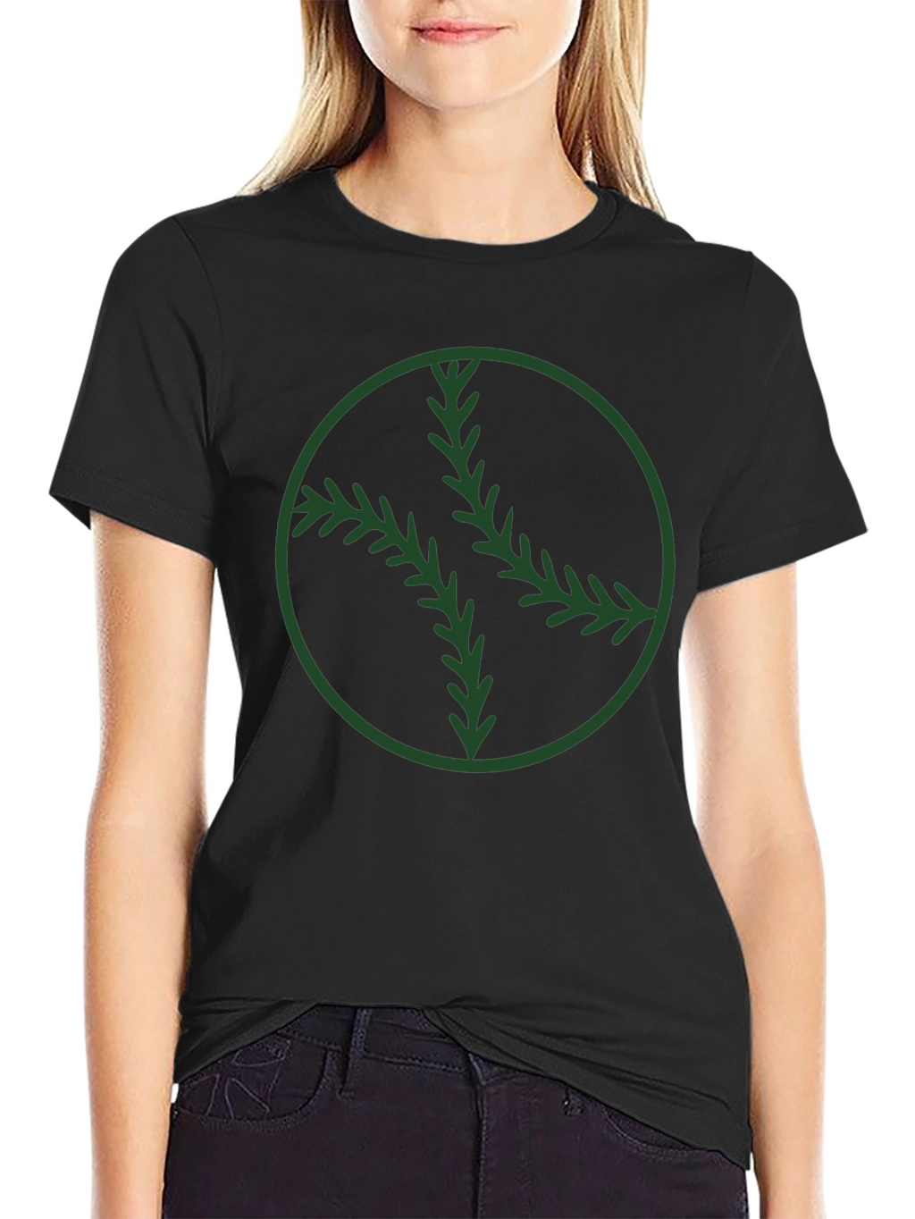 Camiseta Negra con Diseño de Béisbol