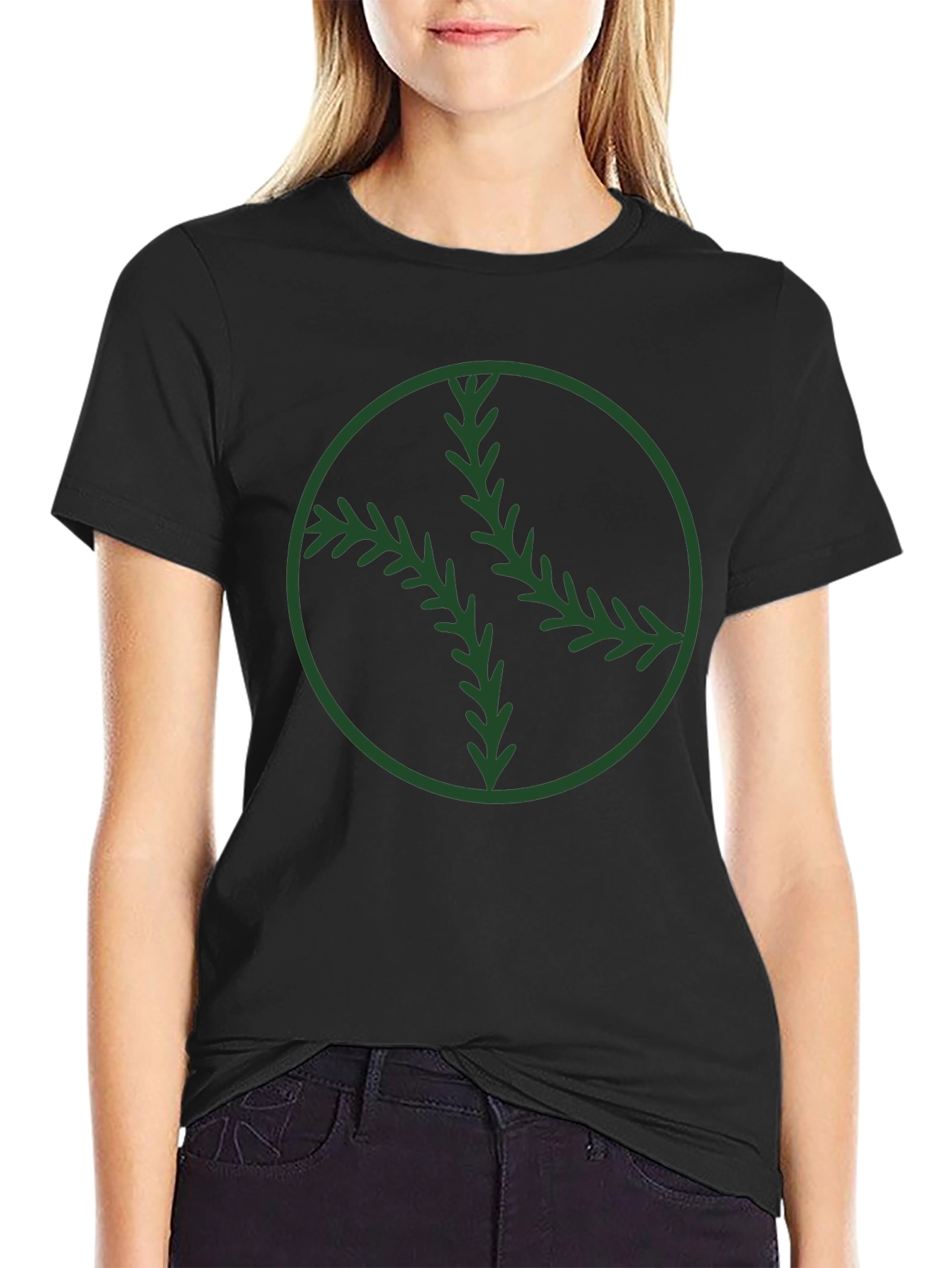 Camiseta Negra con Diseño de Béisbol