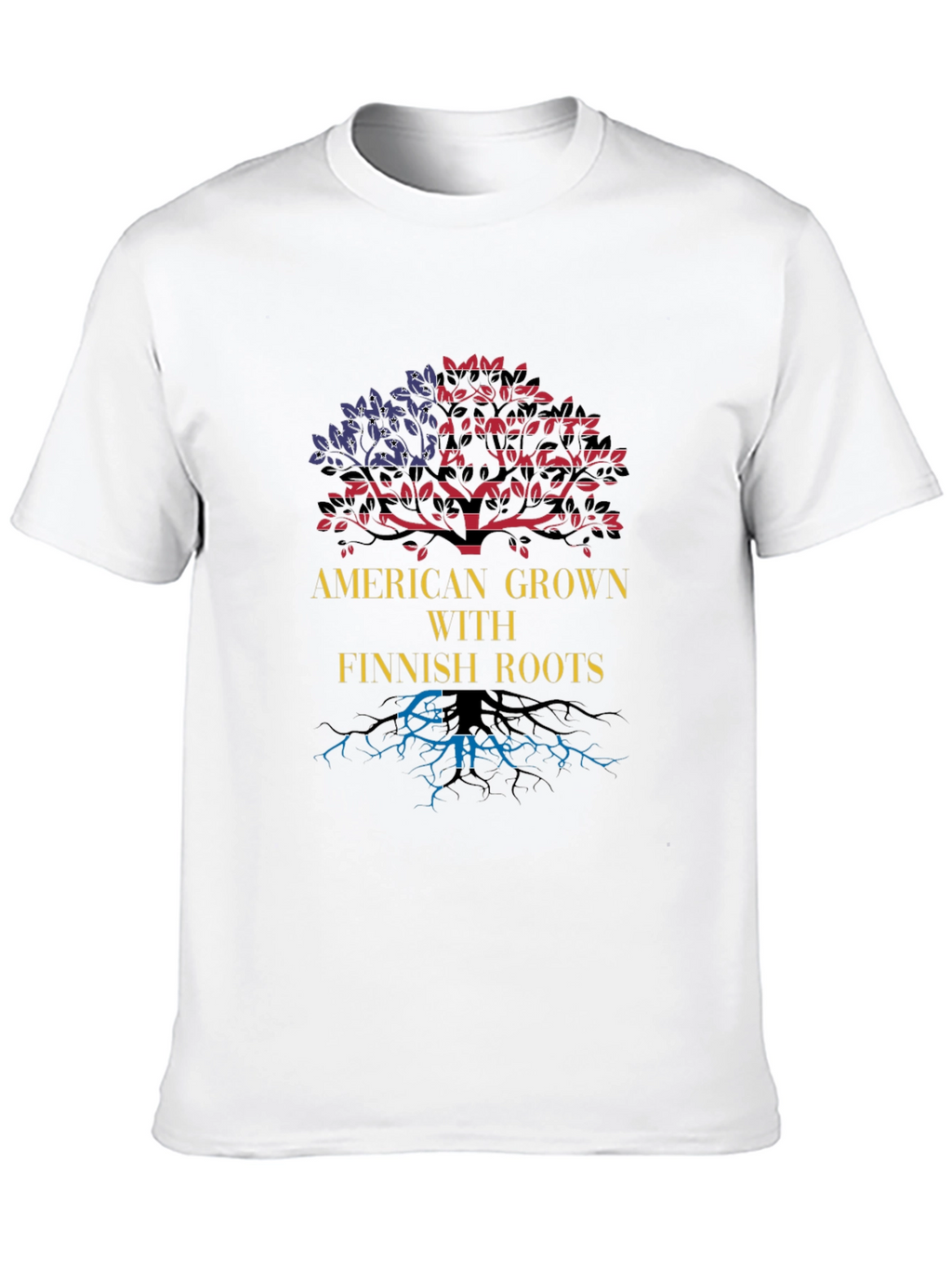 Camiseta Hombre Diseño Raíces Americanas-Finlandesas