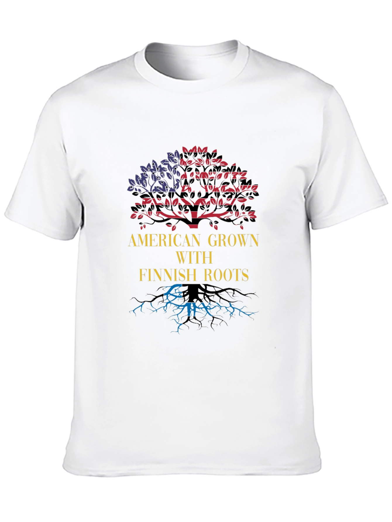 Camiseta Hombre Diseño Raíces Americanas-Finlandesas