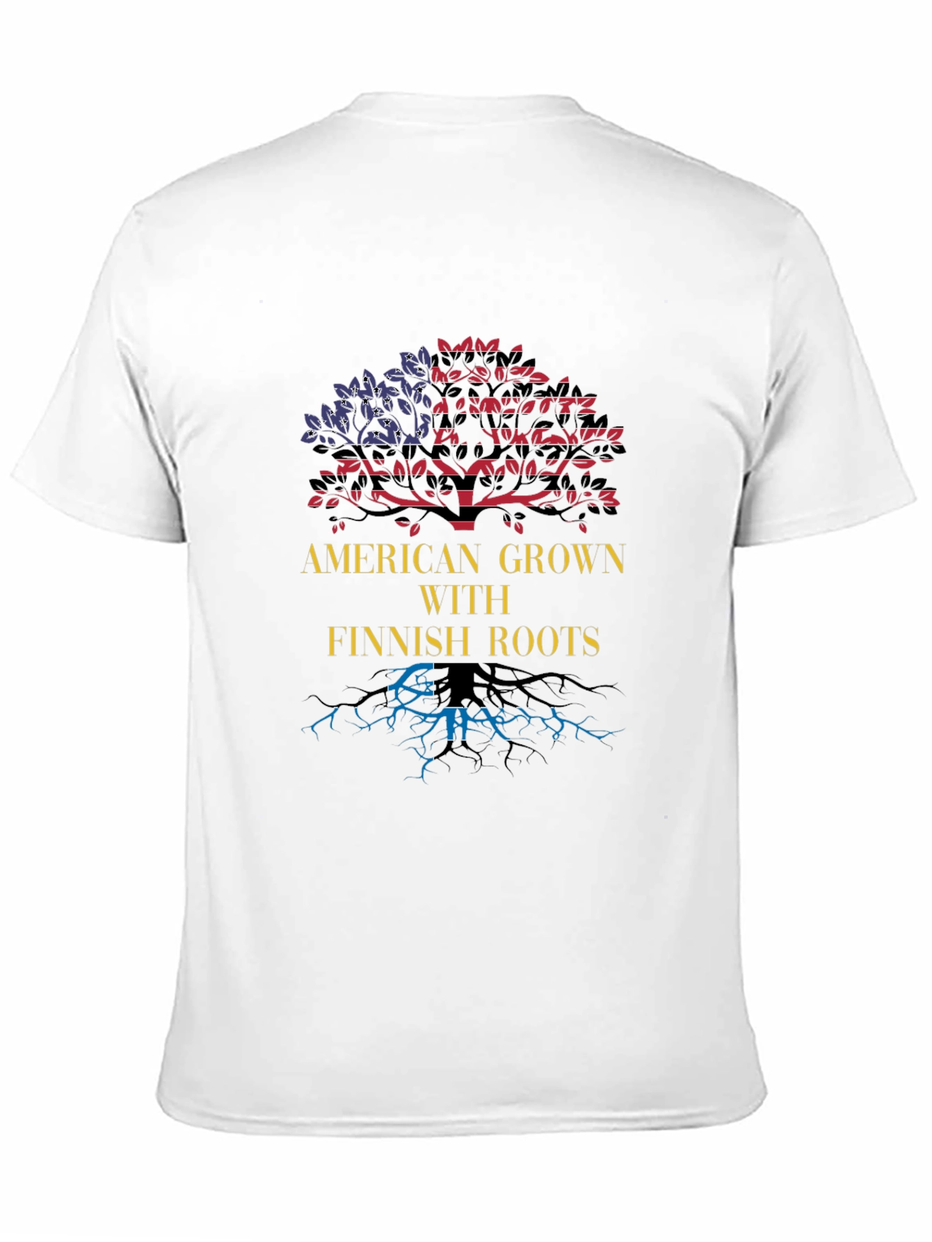 Camiseta Hombre Diseño Raíces Americanas-Finlandesas