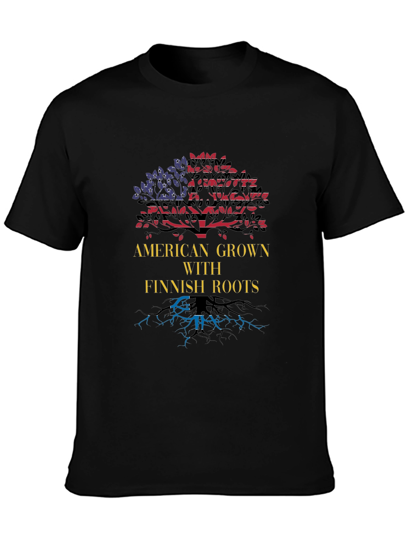 Camiseta Hombre Diseño Raíces Americanas-Finlandesas
