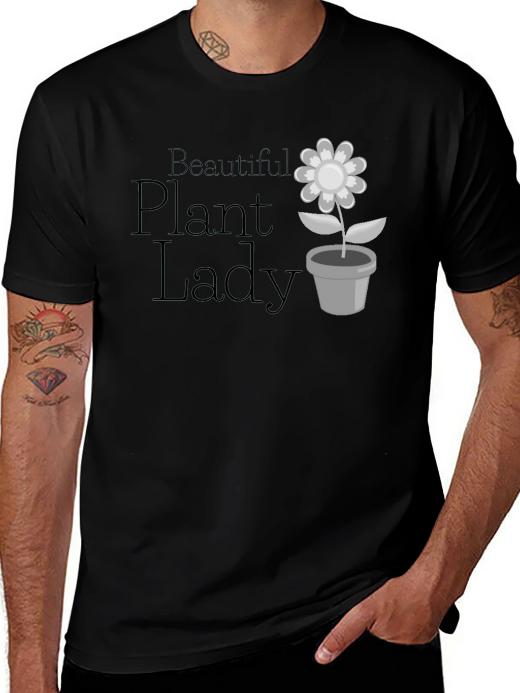 Camiseta Negra Beautiful Plant Lady