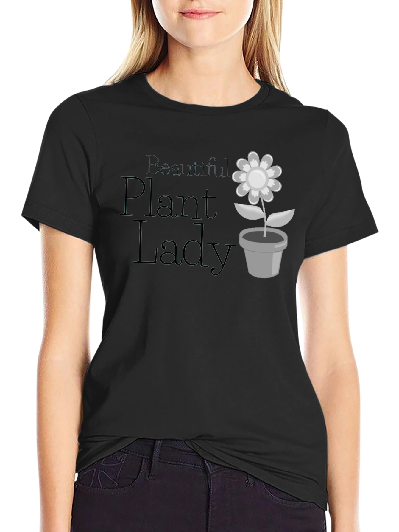 Camiseta Negra Beautiful Plant Lady