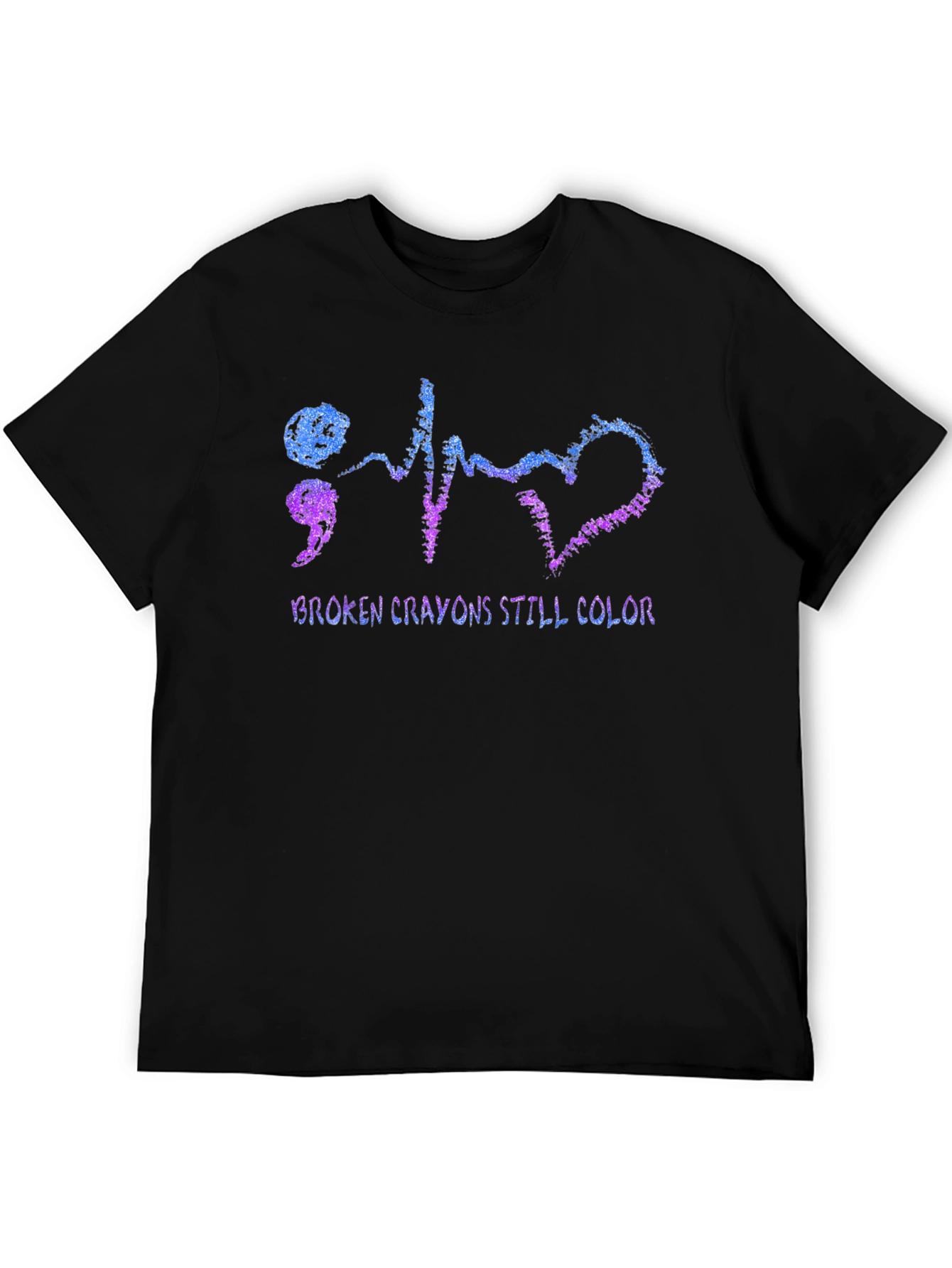 Camiseta Negra Broken Crayons Still Color