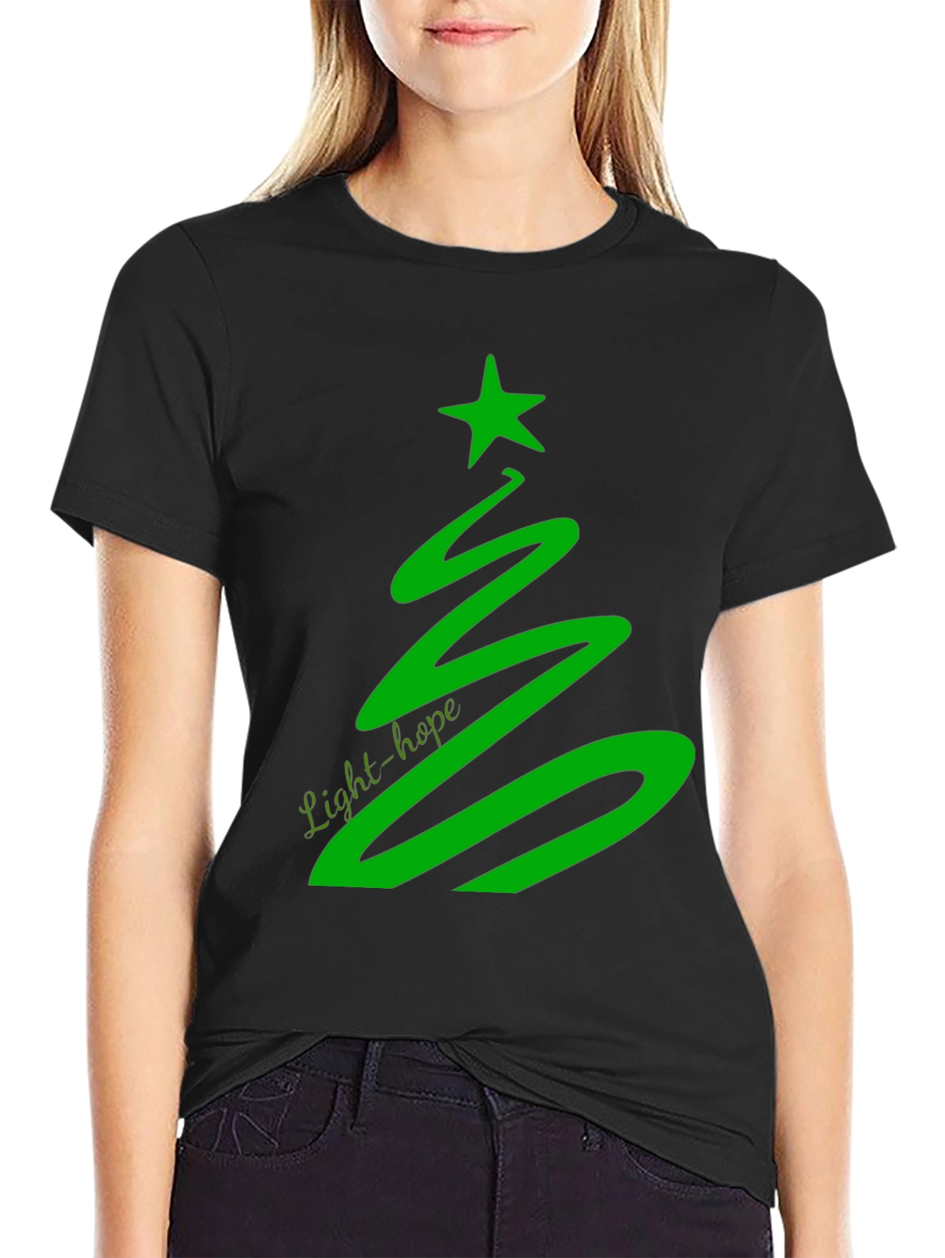 Camiseta Navideña Árbol Luminoso