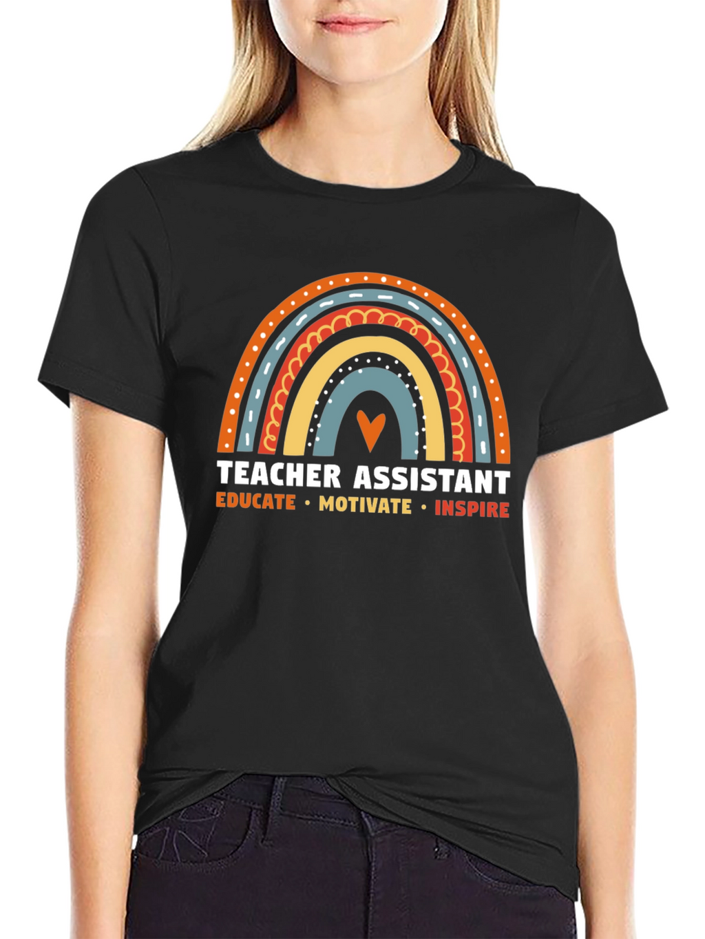 Camiseta Asistente de Profesor Arcoíris