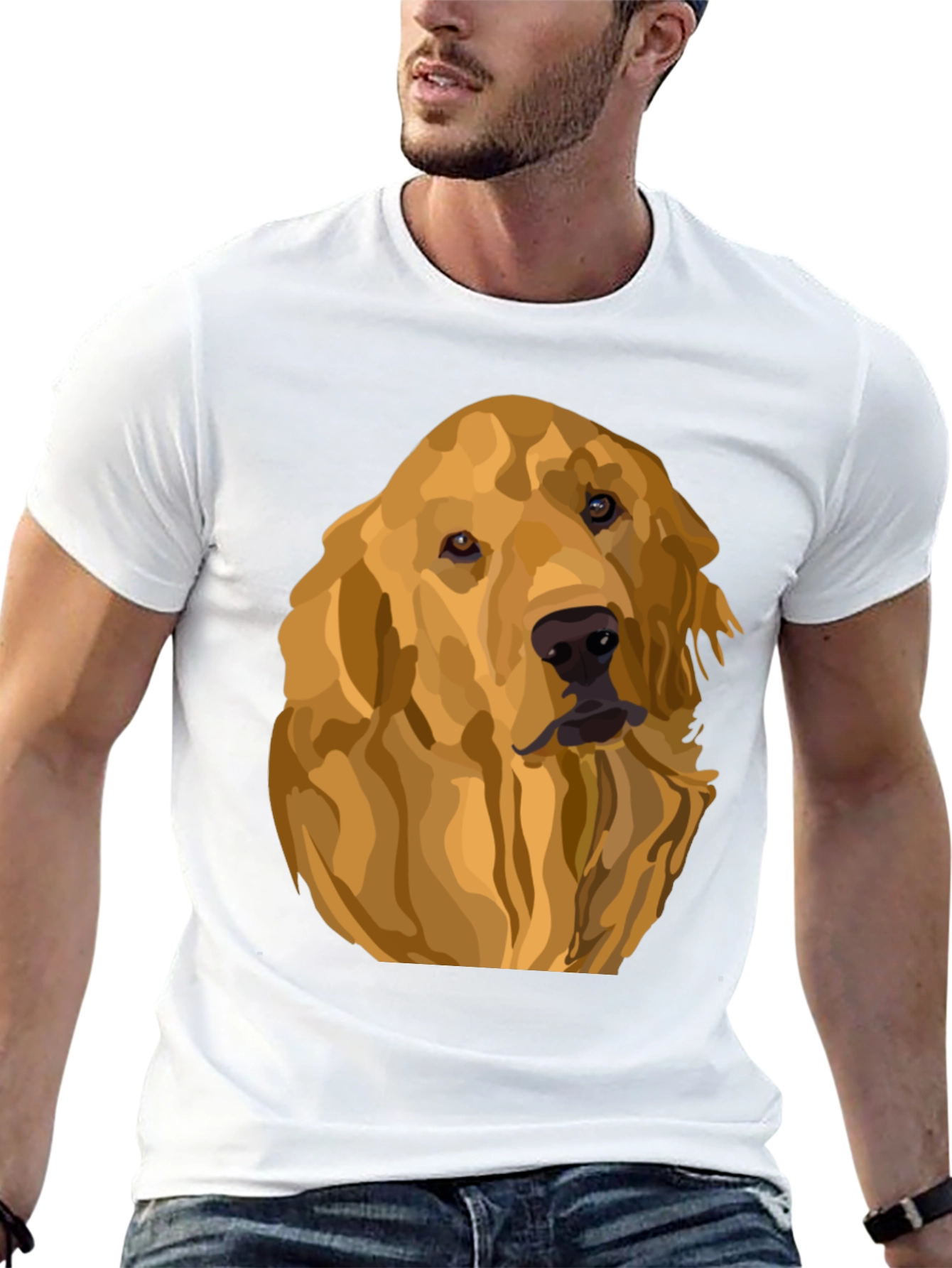 Camiseta Negra con Diseño de Golden Retriever
