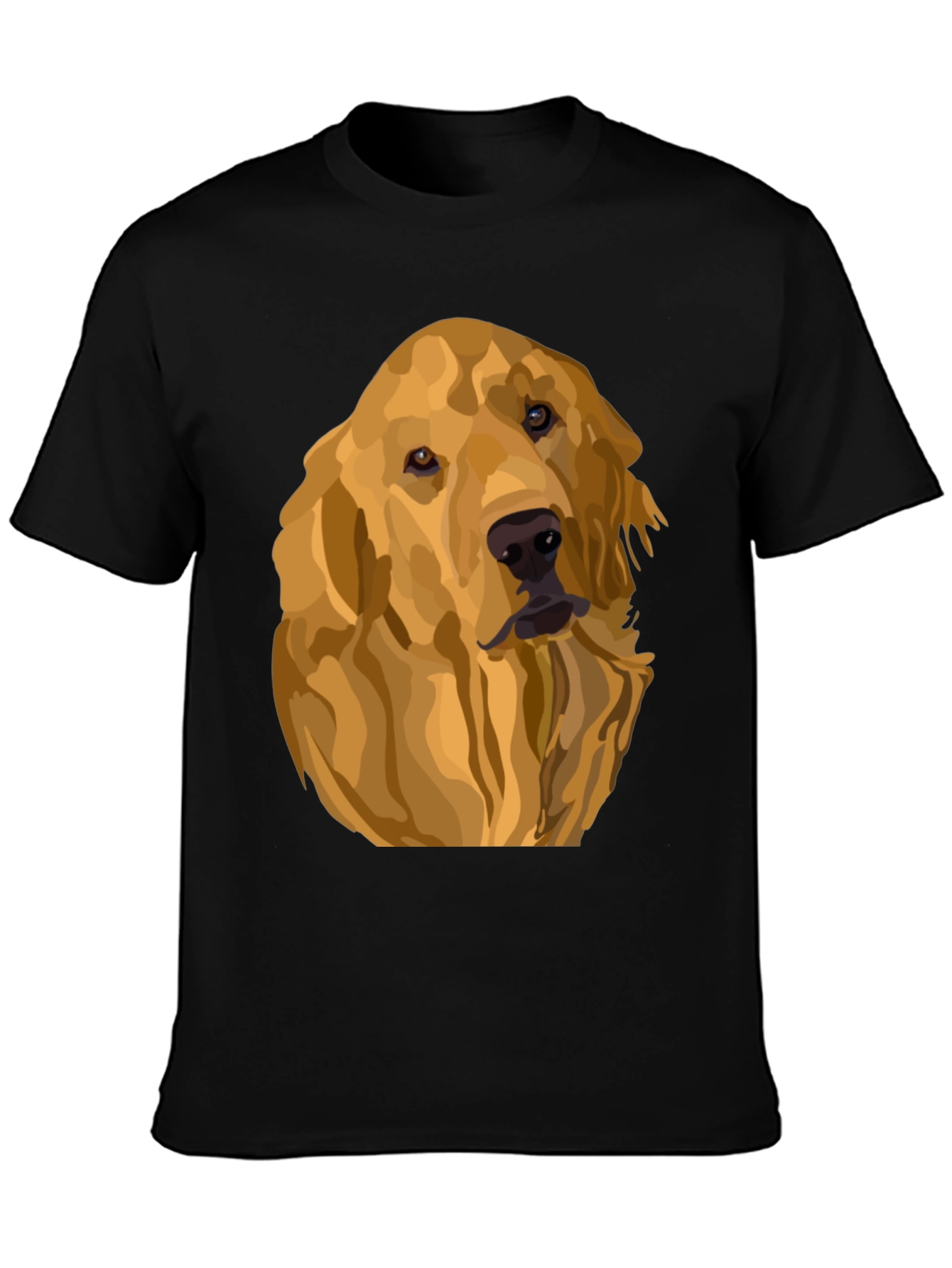 Camiseta Negra con Diseño de Golden Retriever