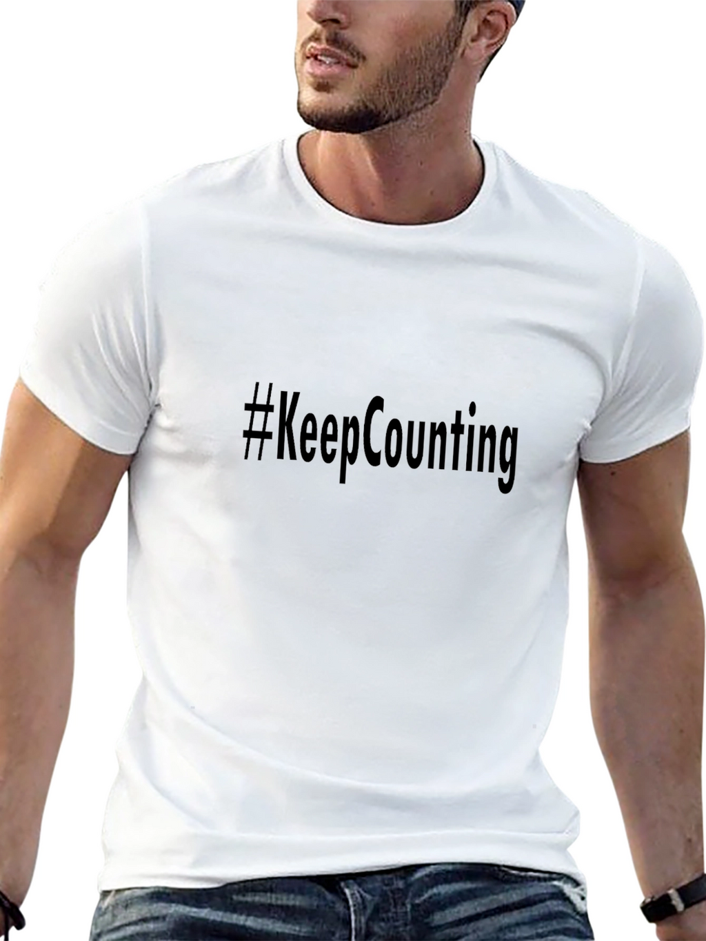 Camiseta Negra #KeepCounting Casual Unisex