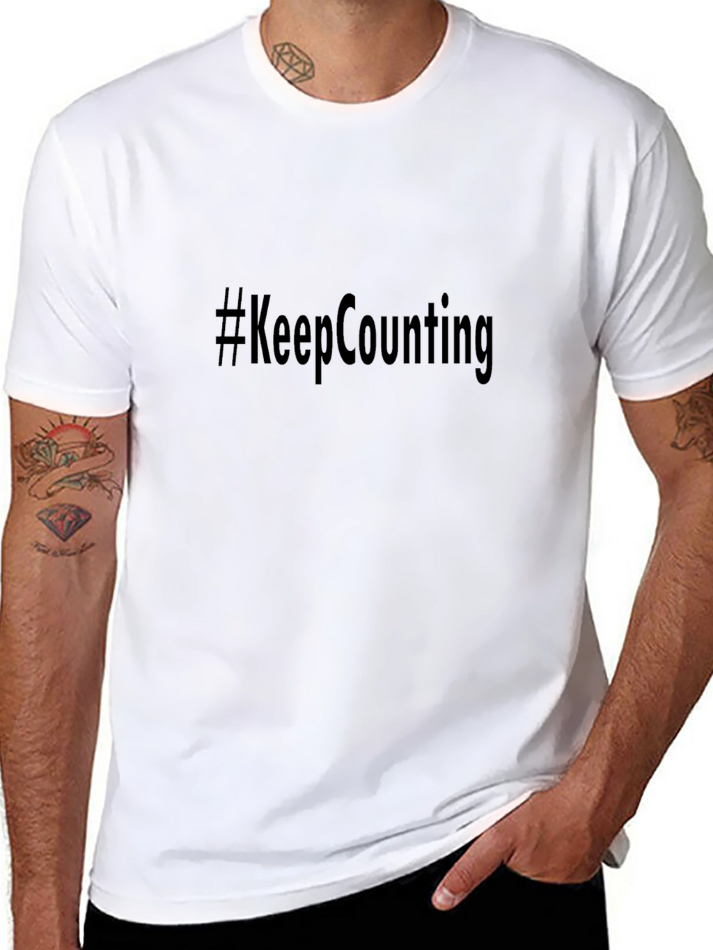 Camiseta Negra #KeepCounting Casual Unisex