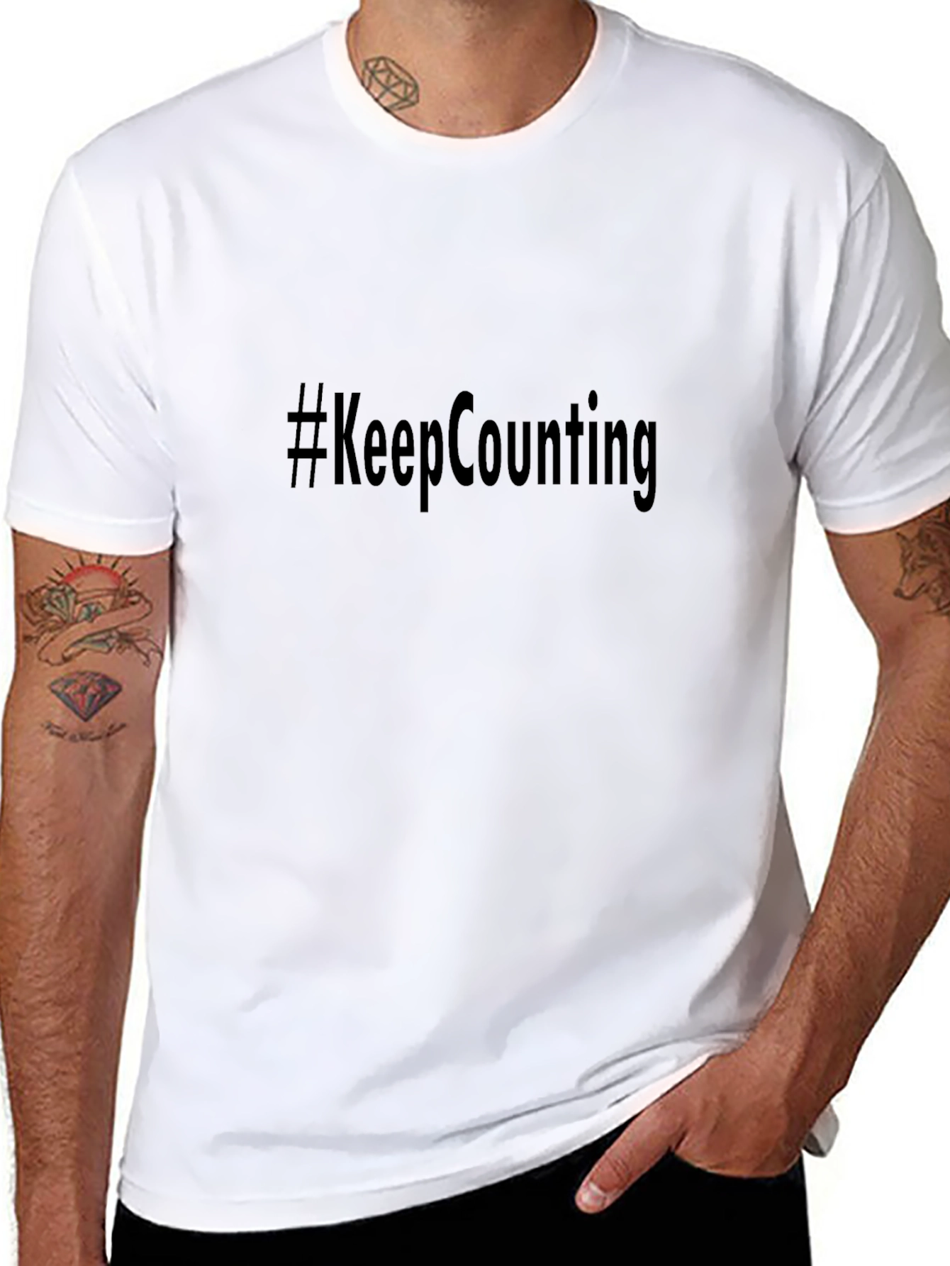 Camiseta Negra #KeepCounting Casual Unisex