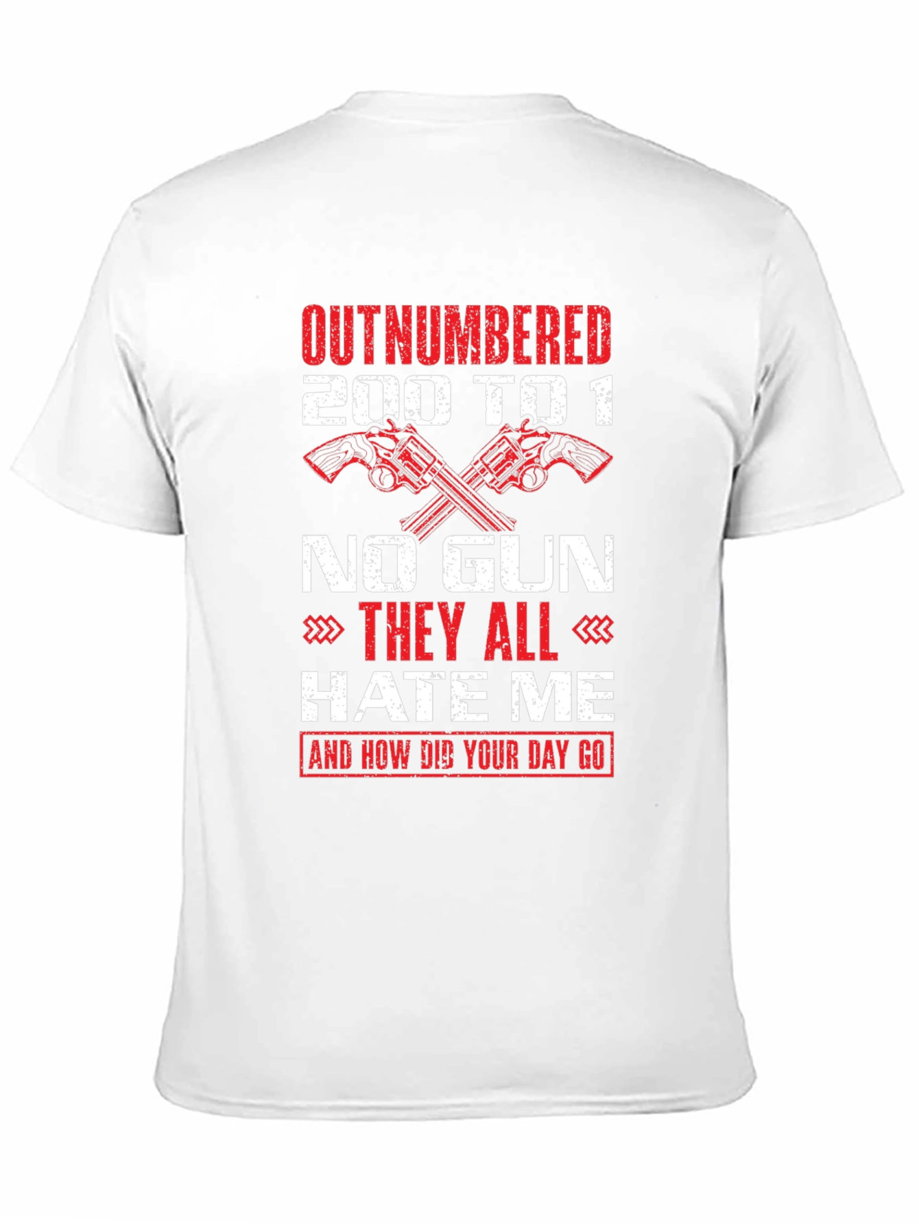 Camiseta Negra con Diseño de Armas y Frase Graciosa