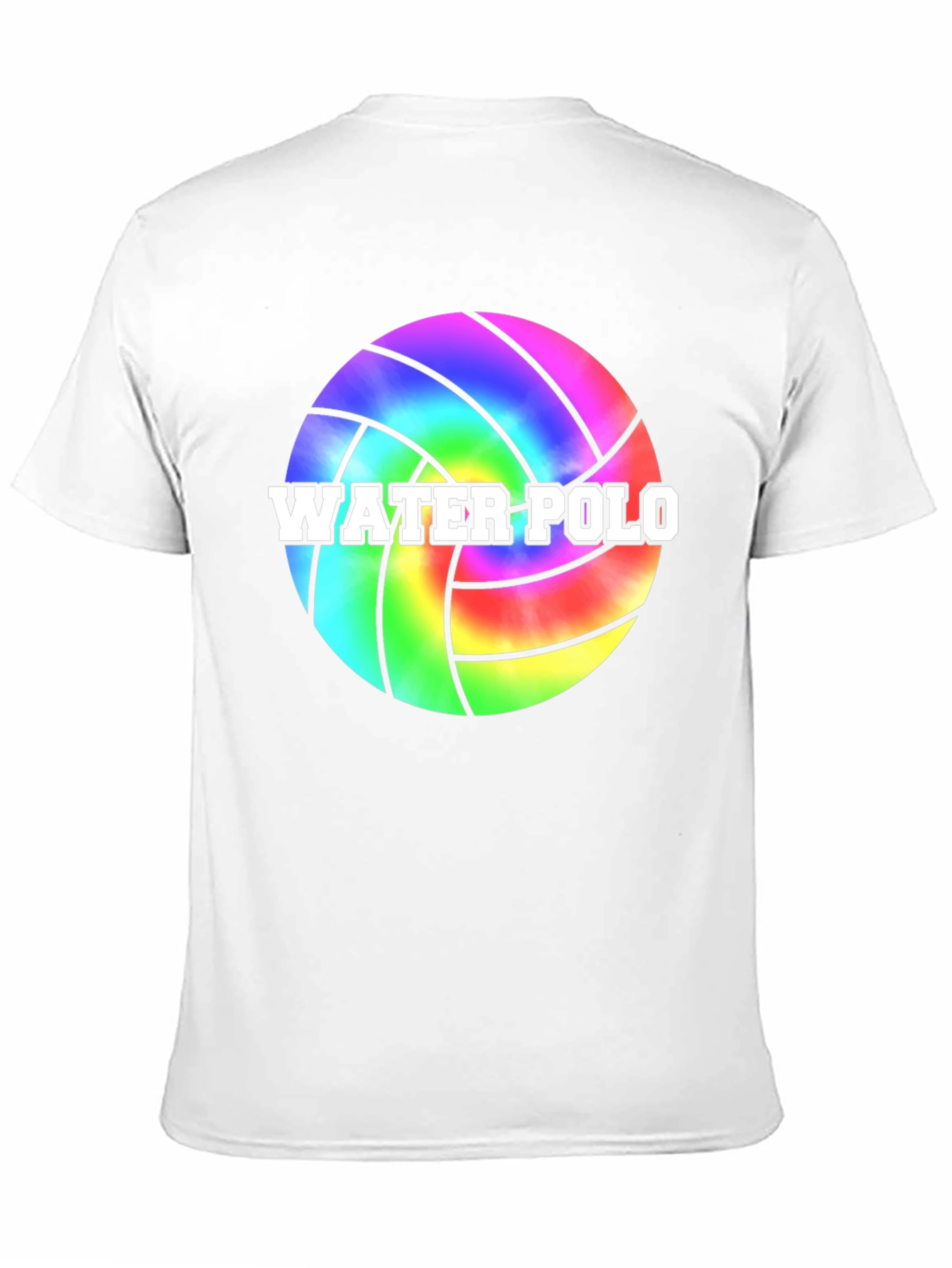 Camiseta Negra con Diseño de Balón de Waterpolo Tie-Dye