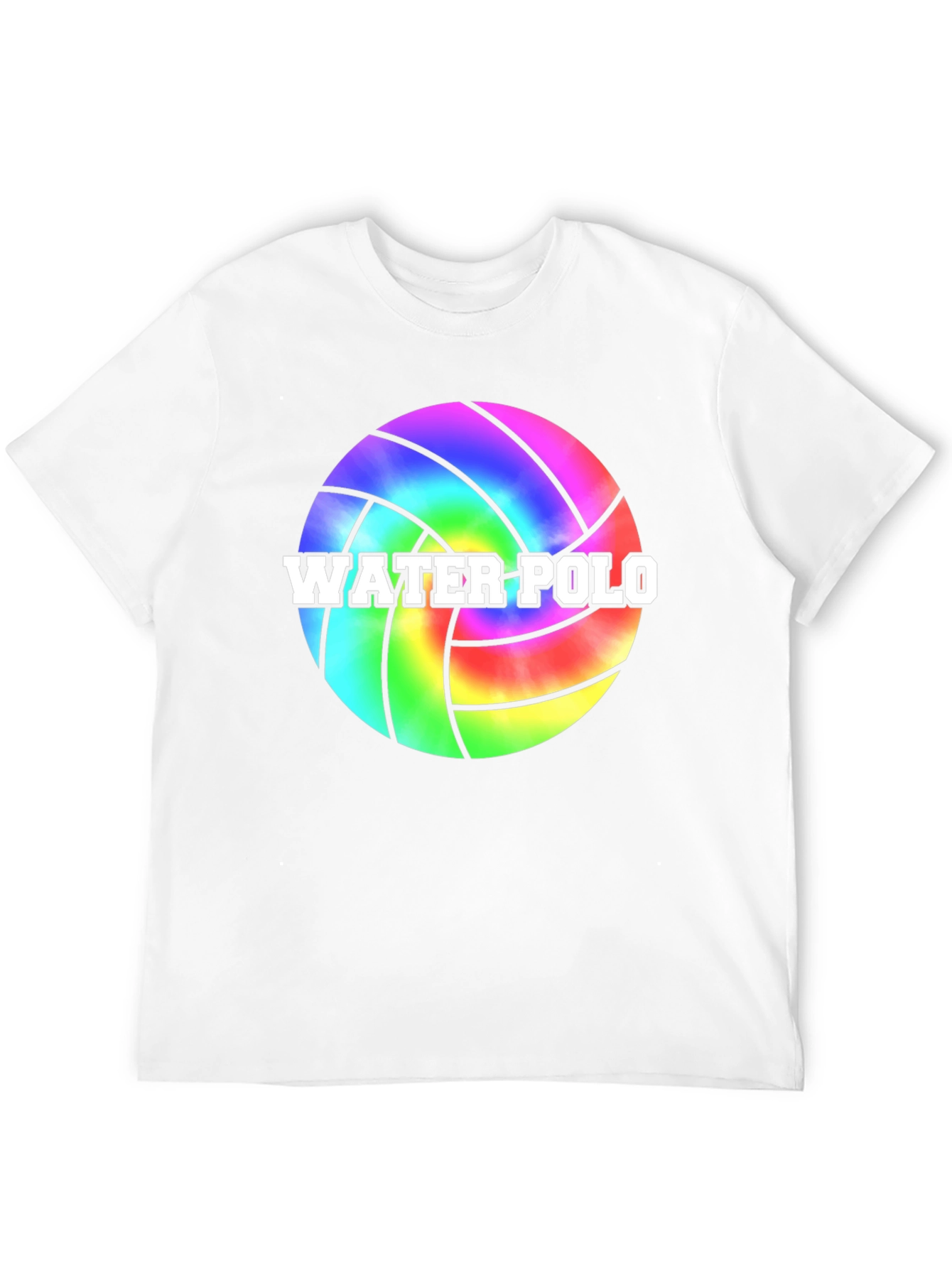 Camiseta Negra con Diseño de Balón de Waterpolo Tie-Dye