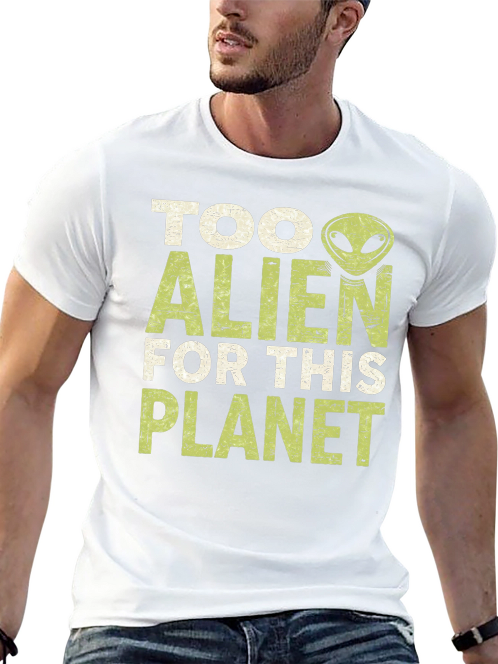 Camiseta Negra con Diseño Alienígena