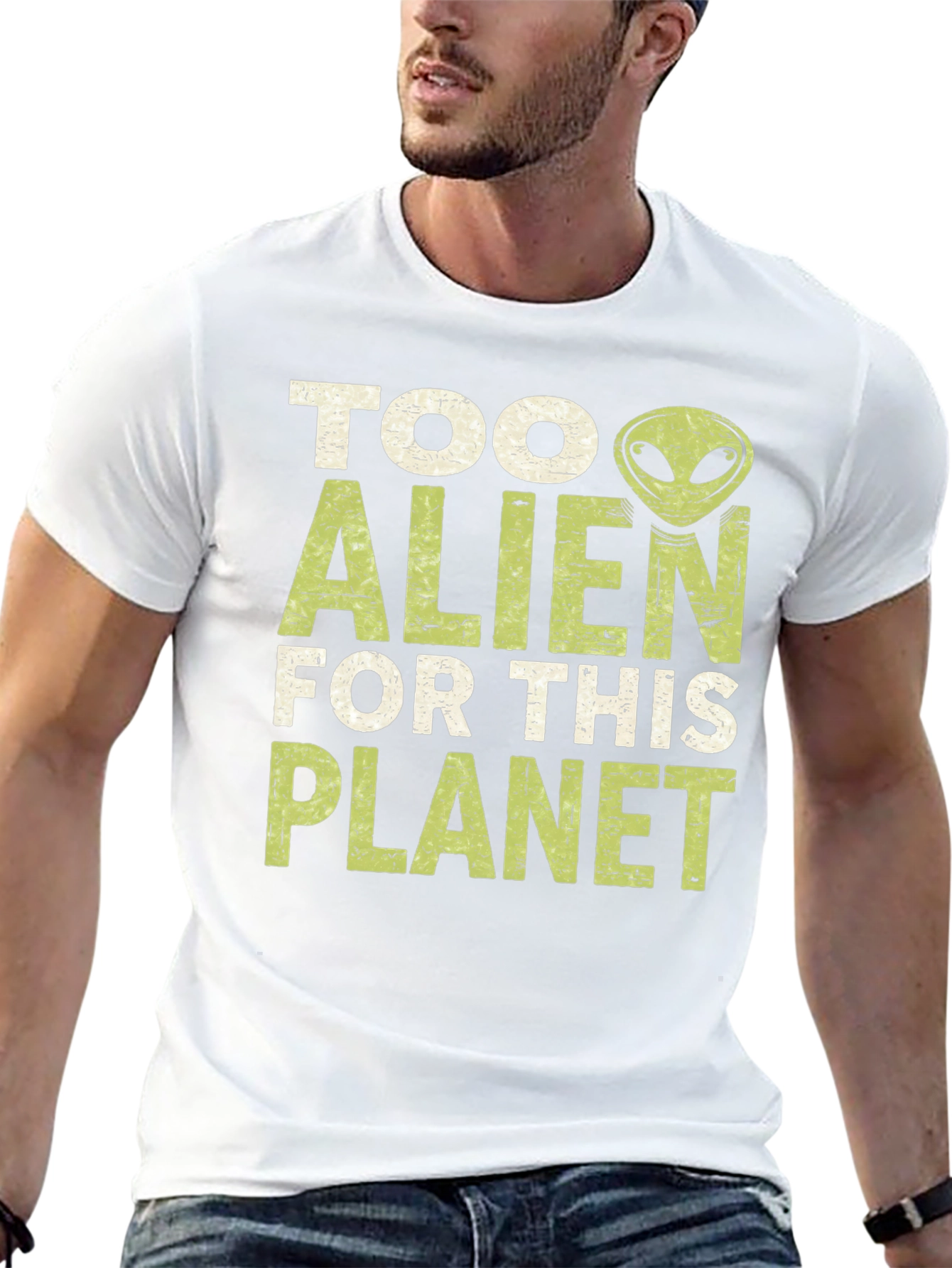 Camiseta Negra con Diseño Alienígena
