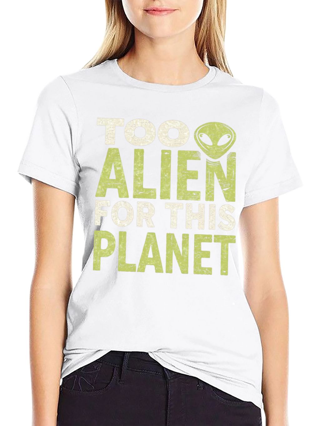 Camiseta Negra con Diseño Alienígena