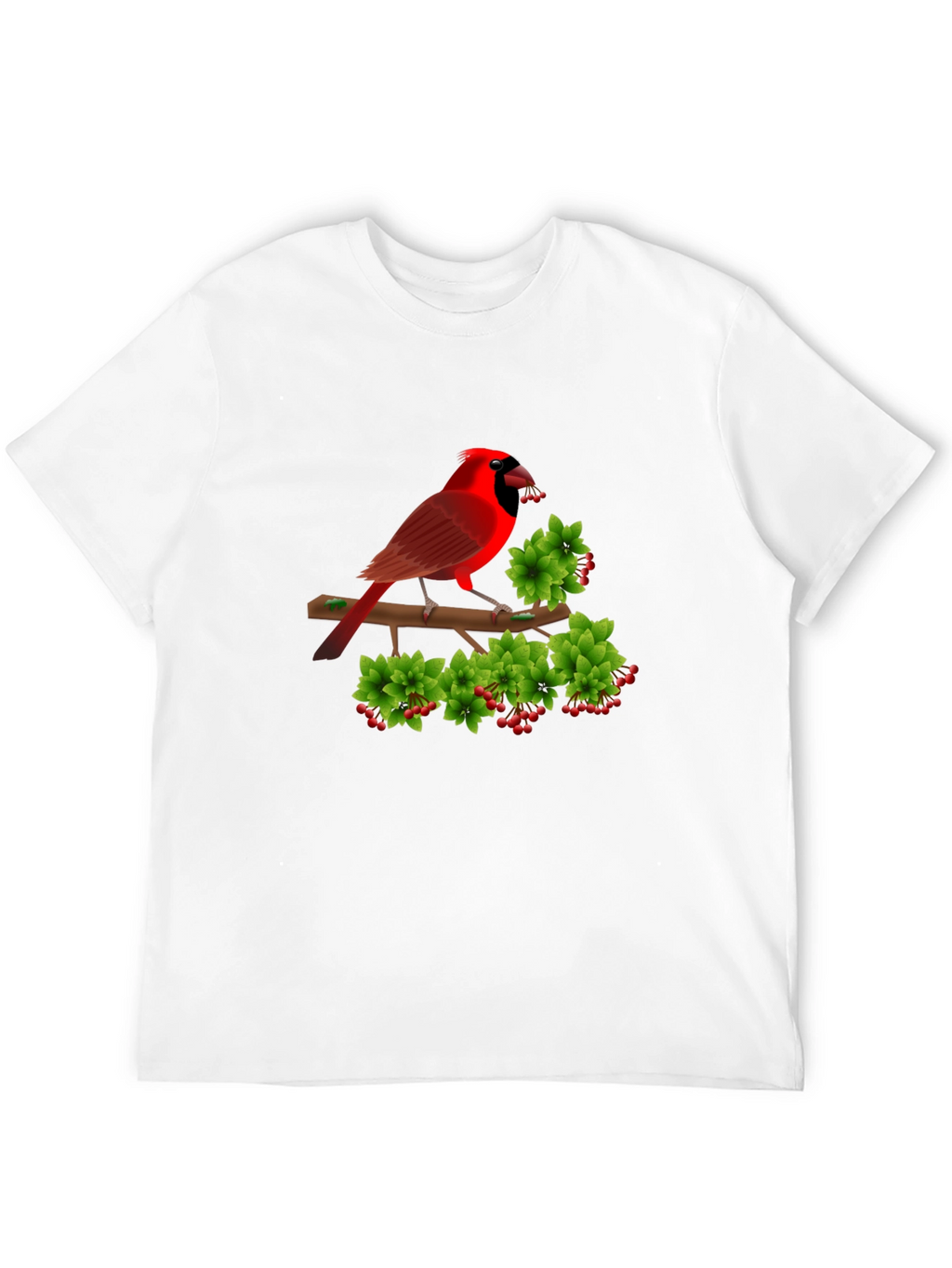 Camiseta Negra con Cardenal Rojo y Bayas