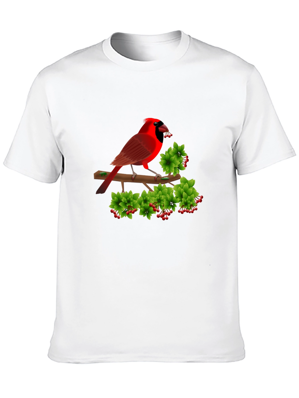 Camiseta Negra con Cardenal Rojo y Bayas
