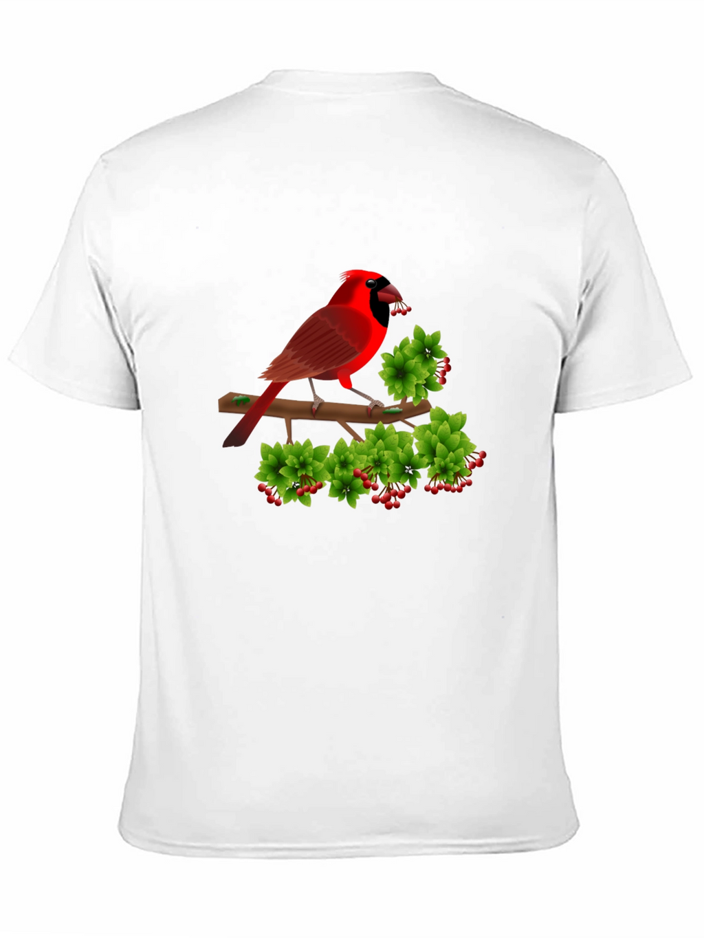 Camiseta Negra con Cardenal Rojo y Bayas