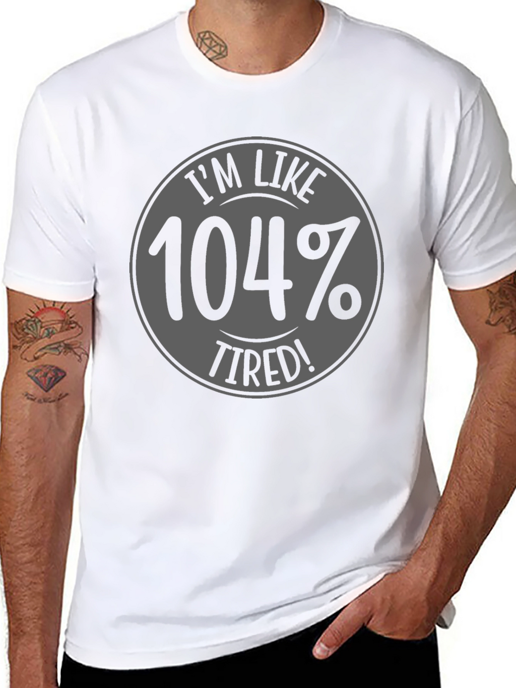 Camiseta Negra - 104% Cansado